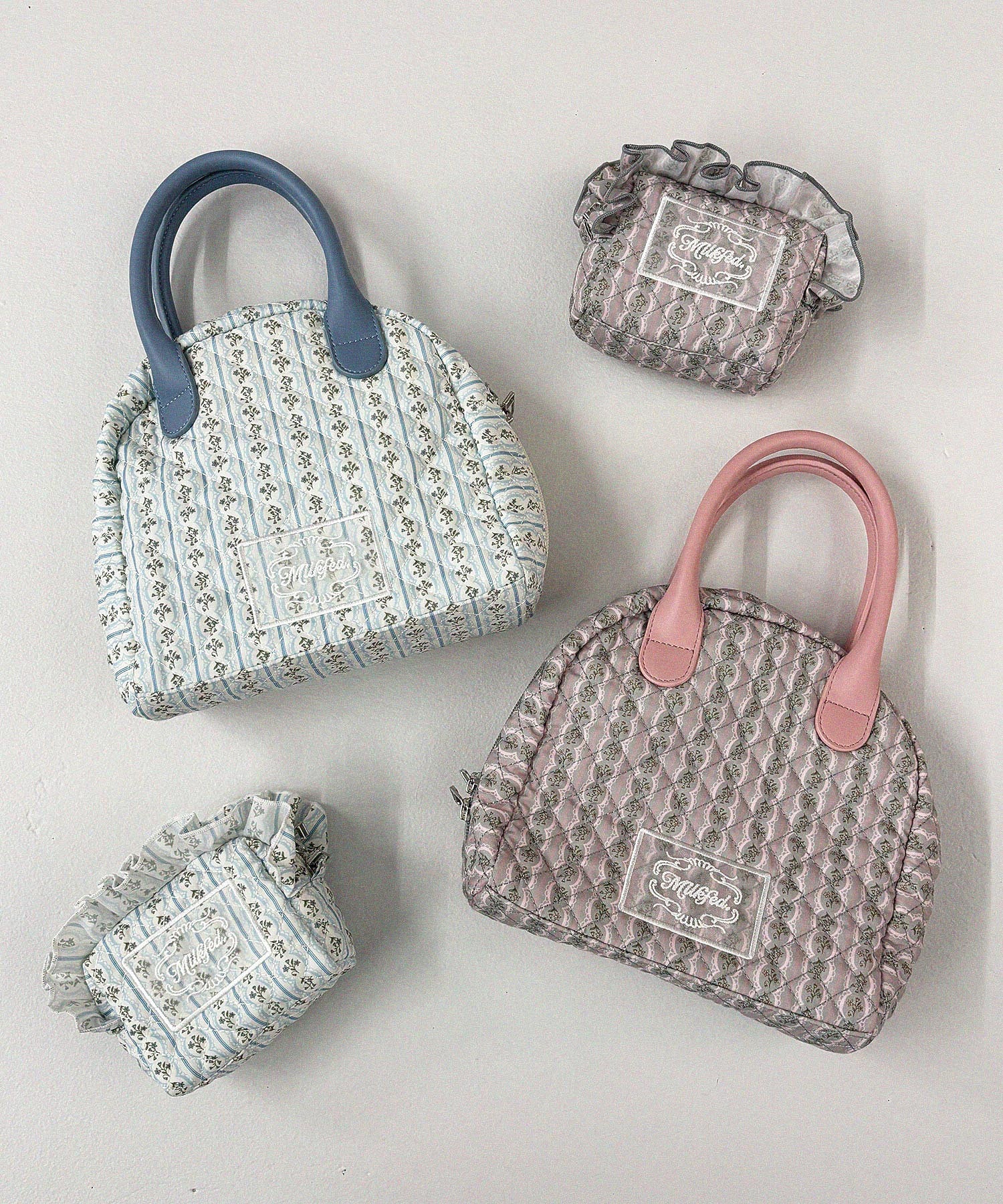 STRIPED FLOWER QUILTED BAG