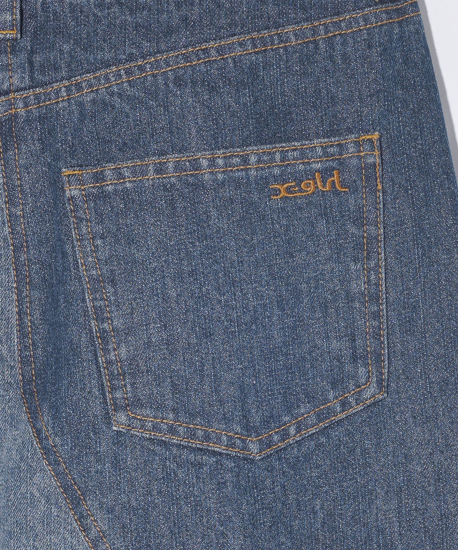 LACE UP DENIM SKIRT