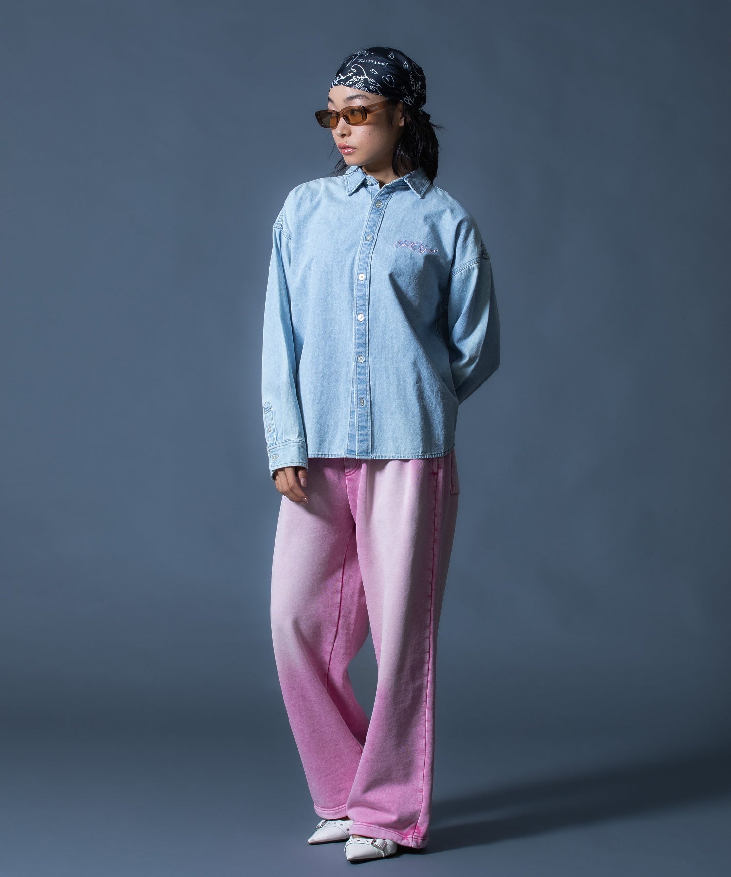 FACE LABEL WASHED SWEATPANTS