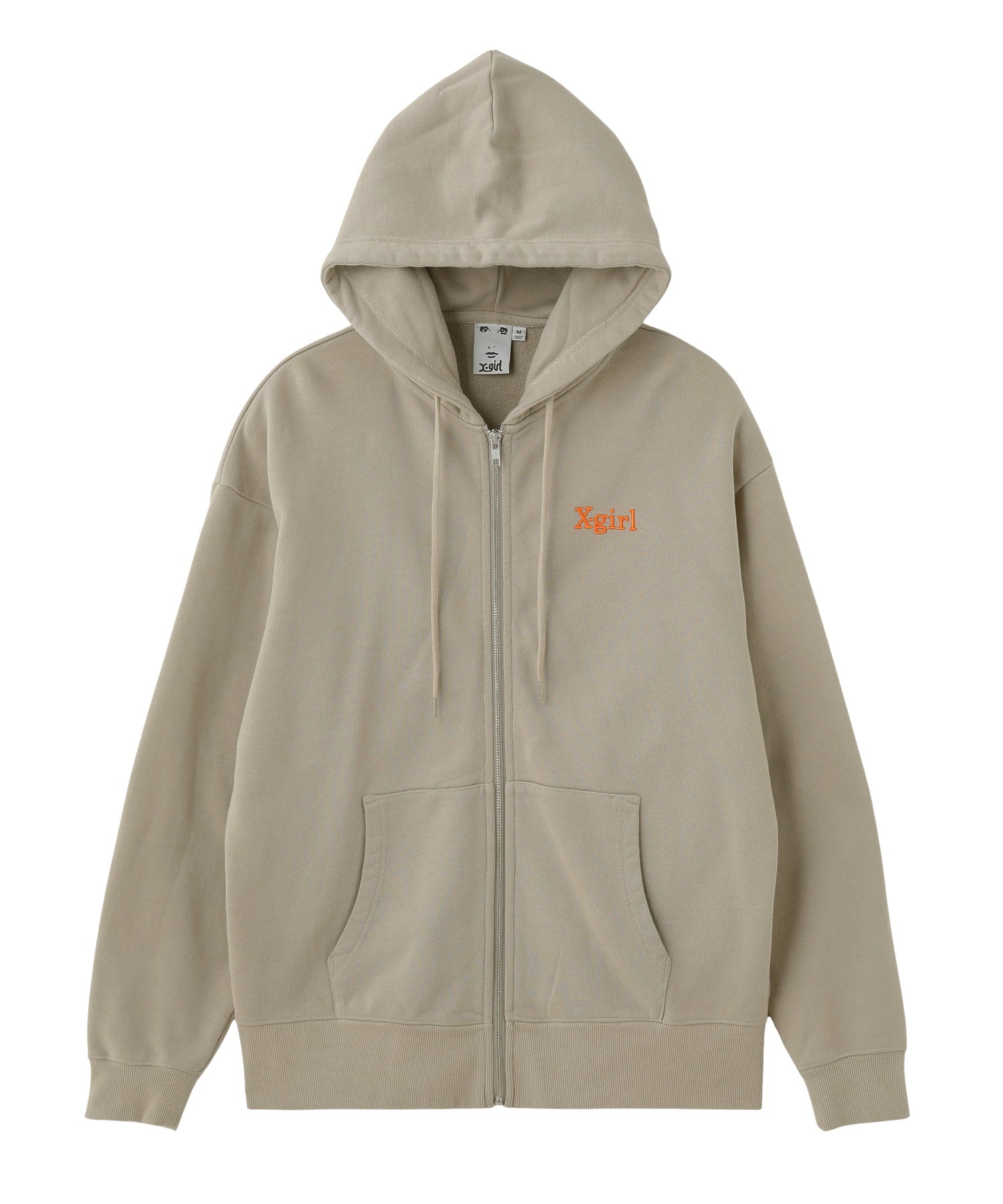 EMBROIDERED LOGO ZIP UP SWEAT HOODIE