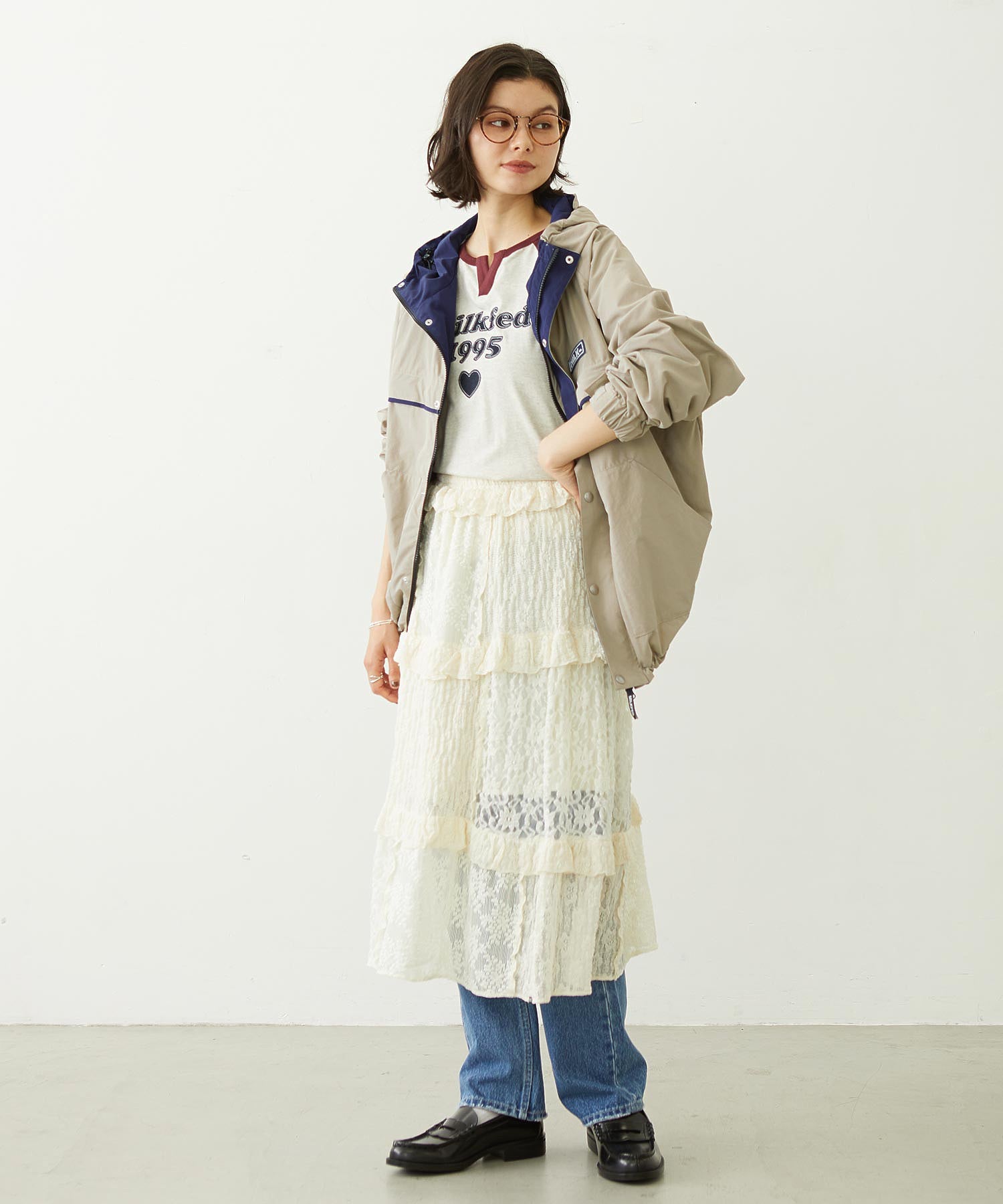 LACE FRILL DIRNDL SKIRT