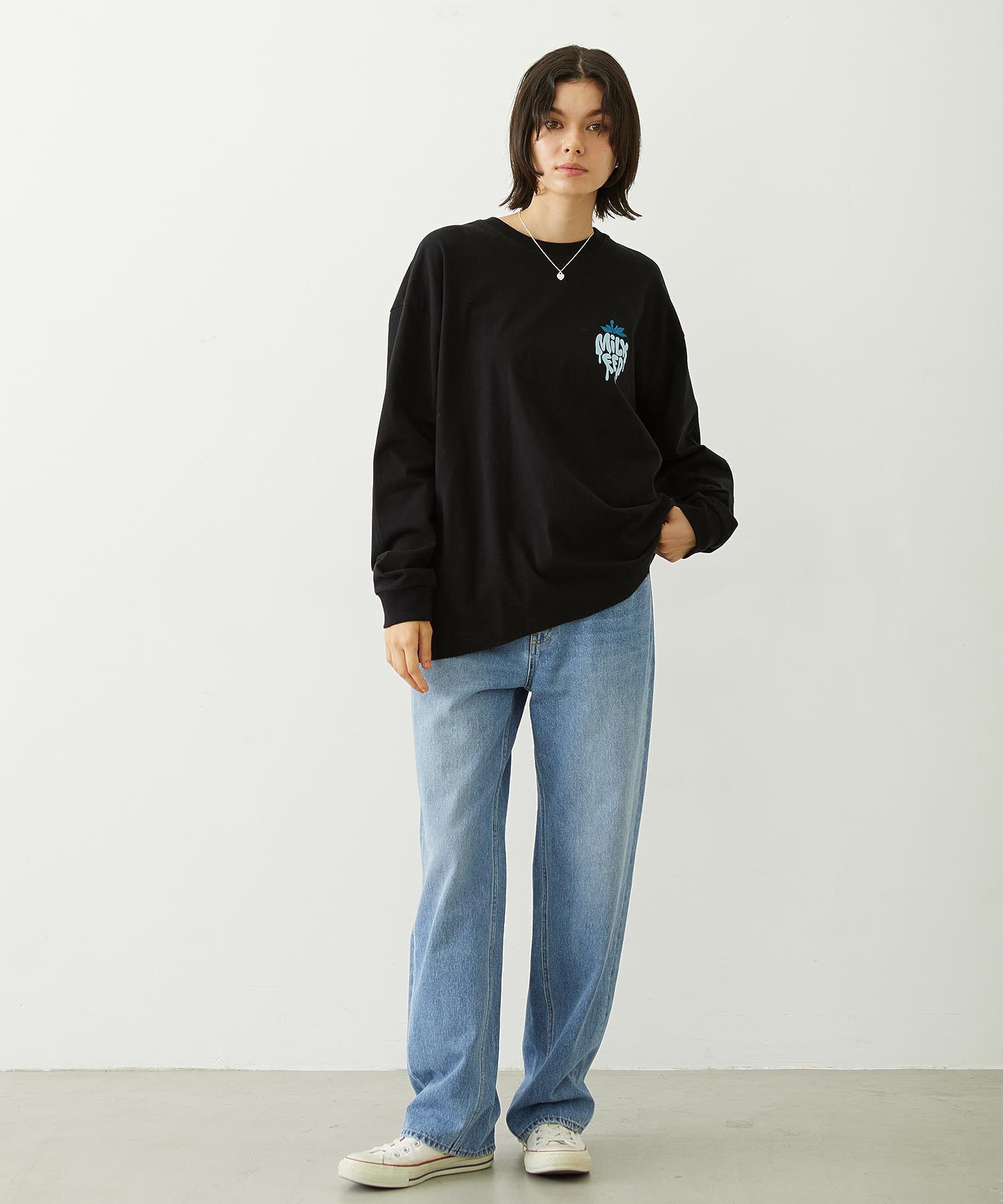 MILKFED. EMBROIDERED DENIM PANTS