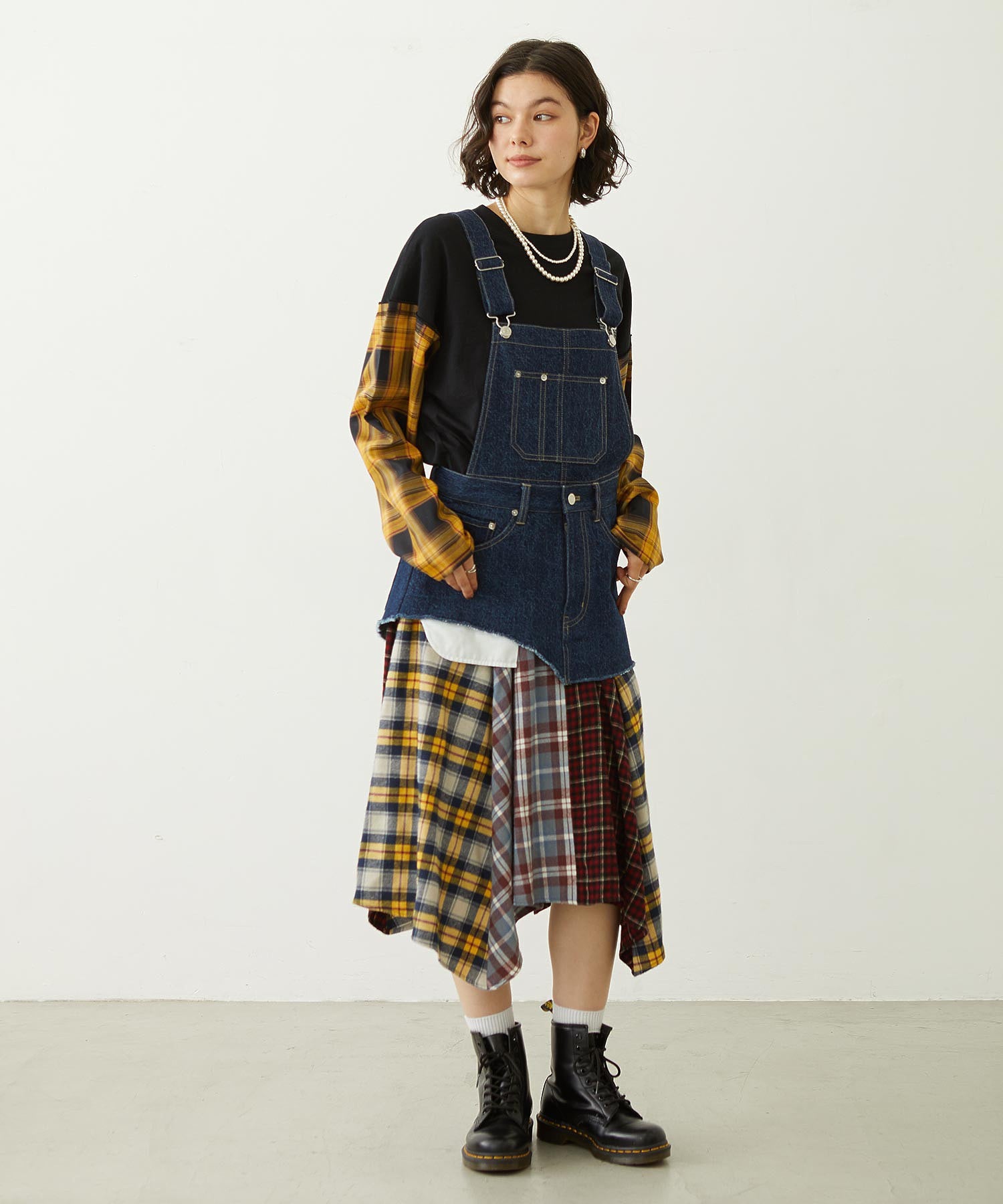 PATCHWORK OVERALL SKIRT