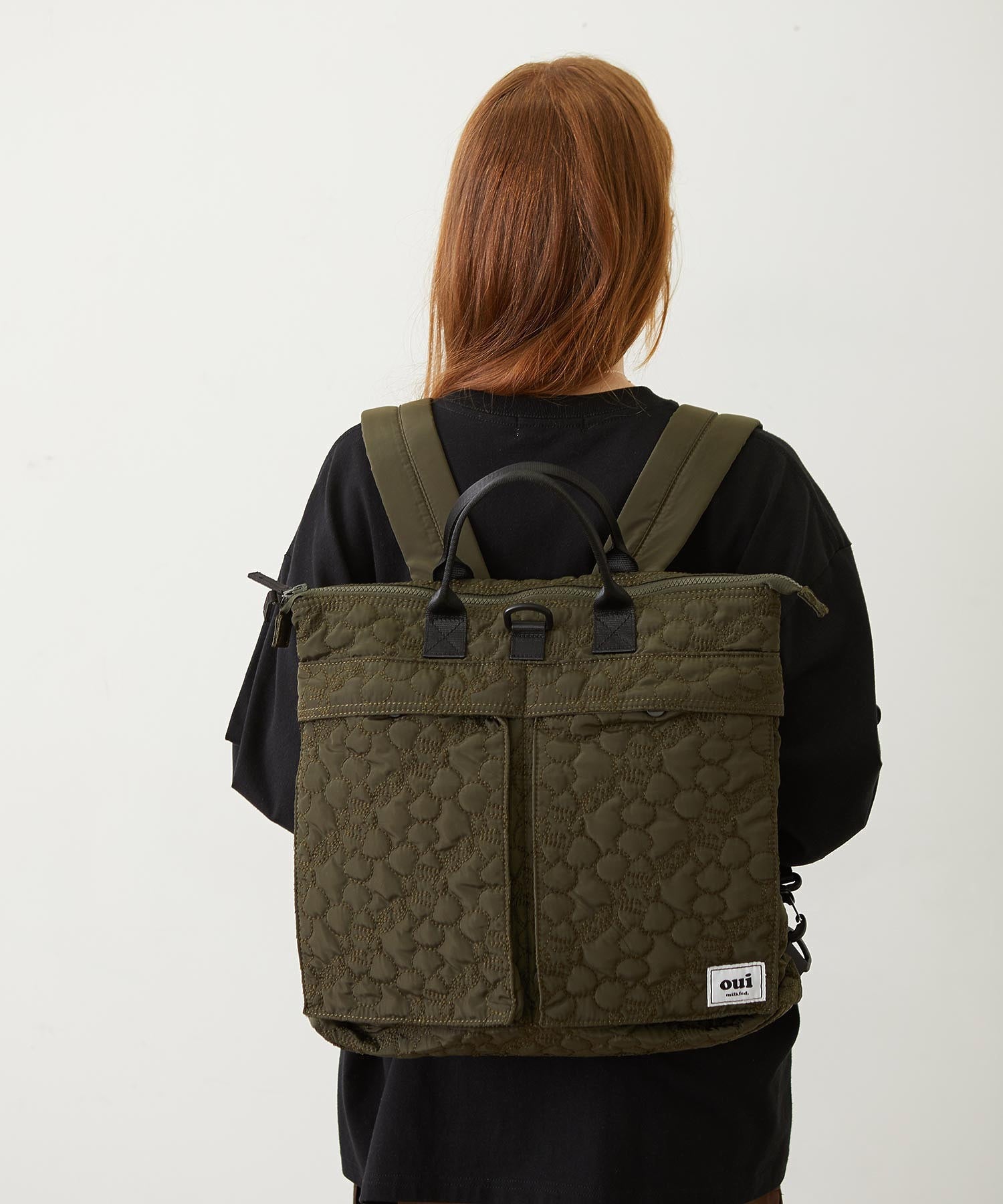 CHERRY QUILTED HELMET BAG