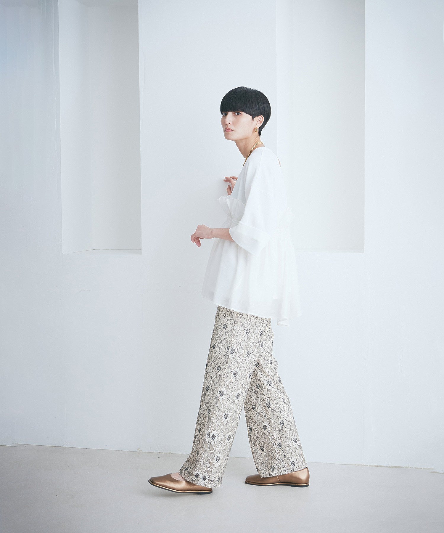 ドッキングフリルカットソー