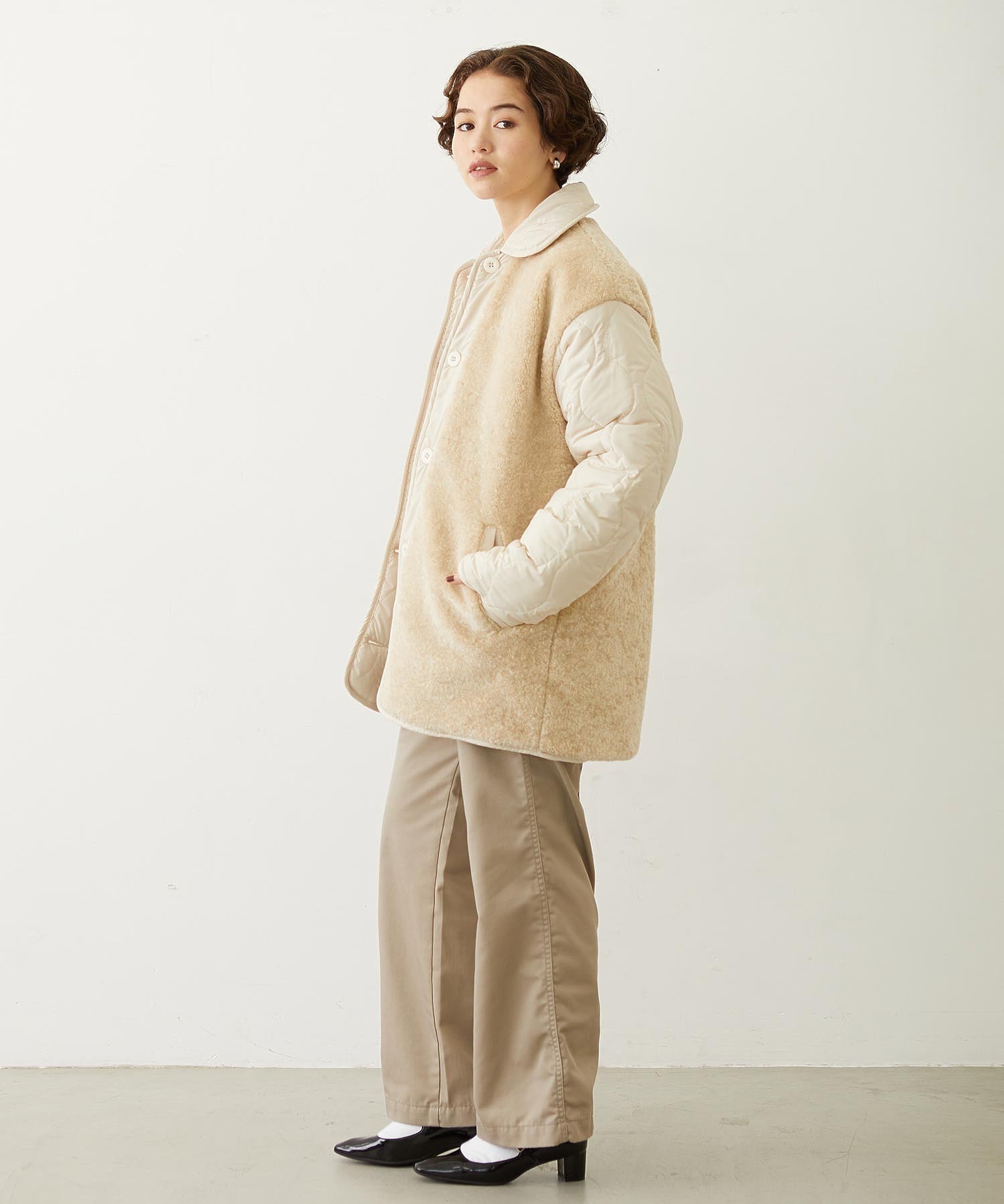 REVERSIBLE QUILTED LOGO LONG COAT