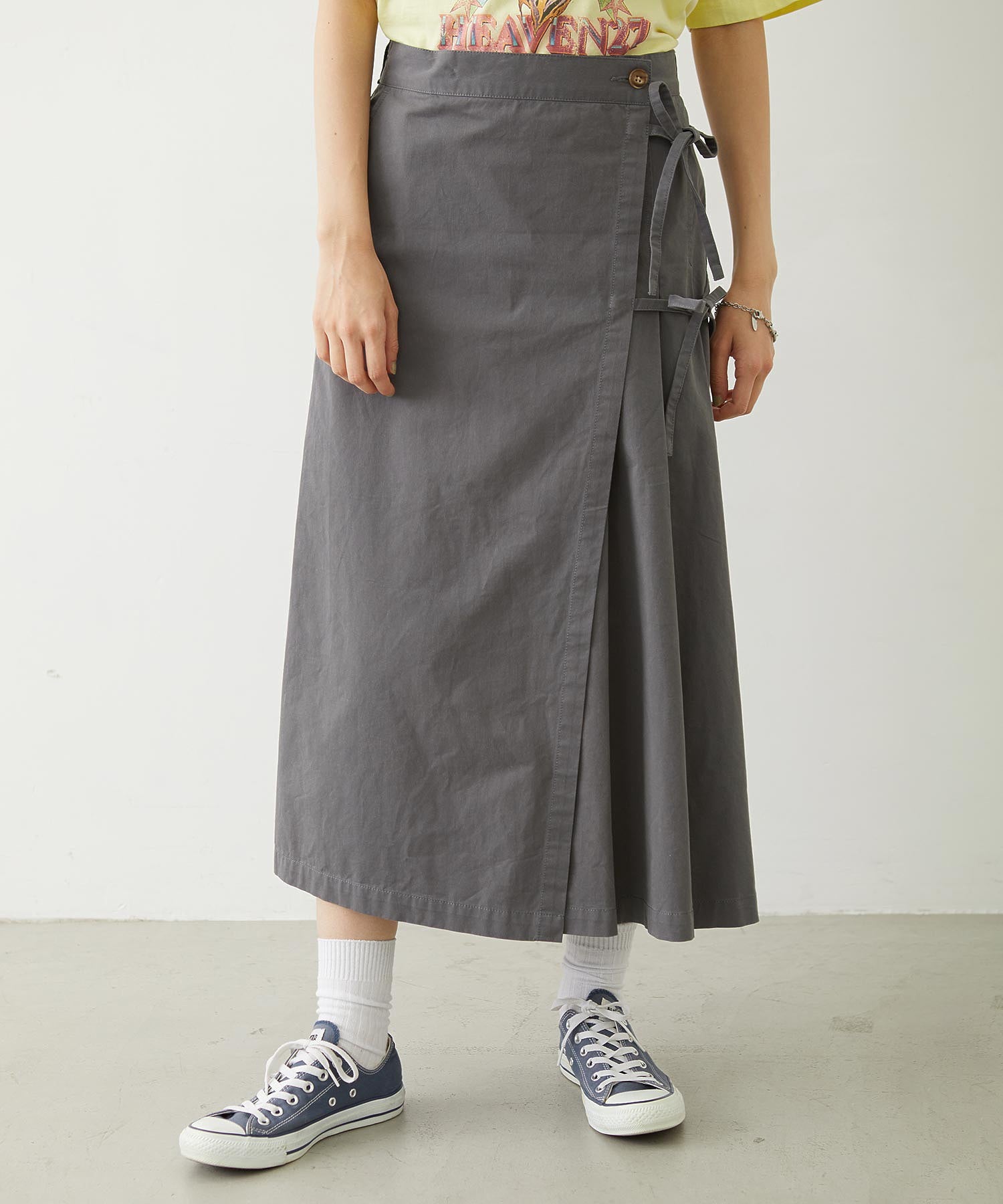 CHINO TUCK LONG SKIRT