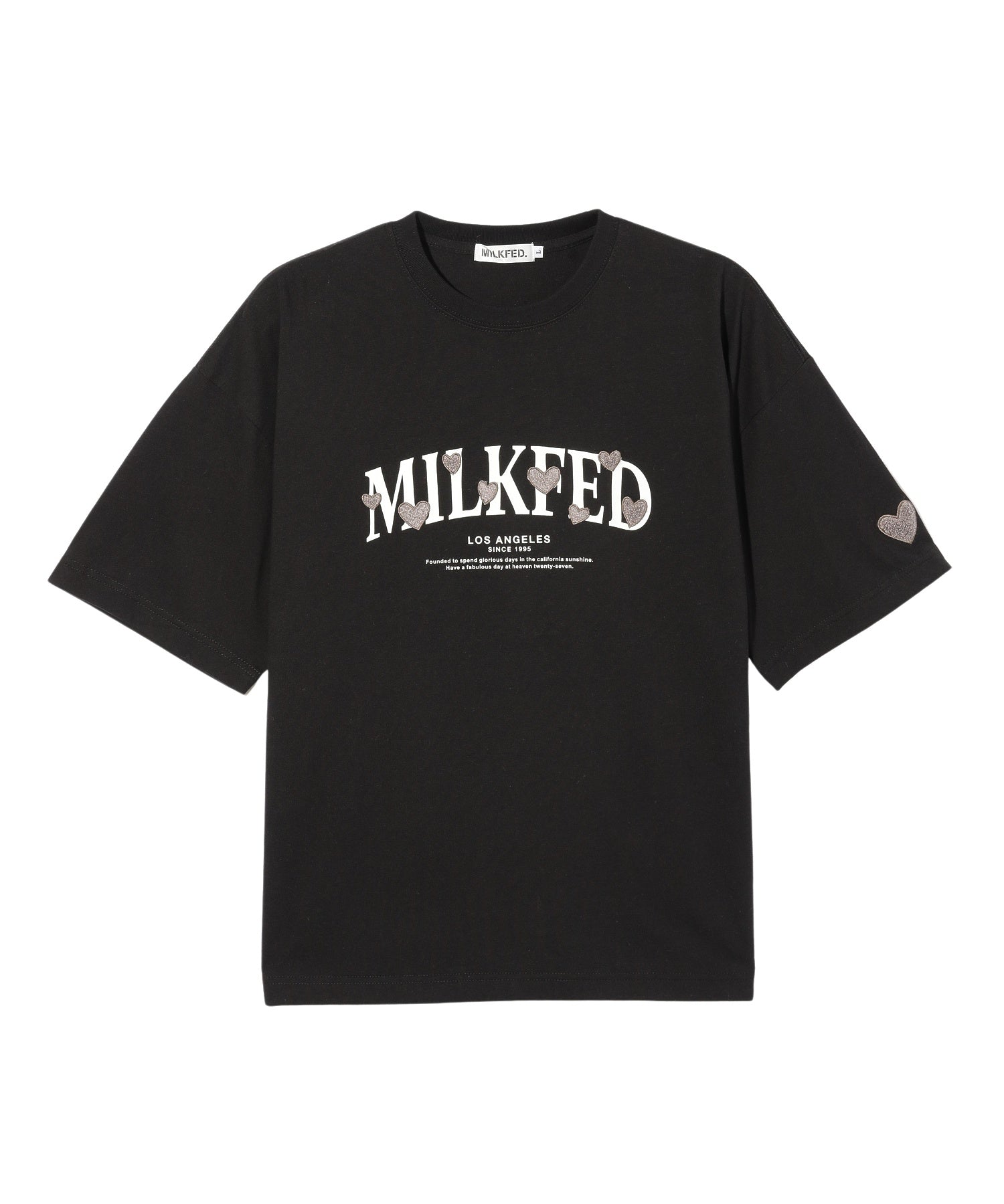 HEART EMBROIDERED LOGO WIDE S/S TEE