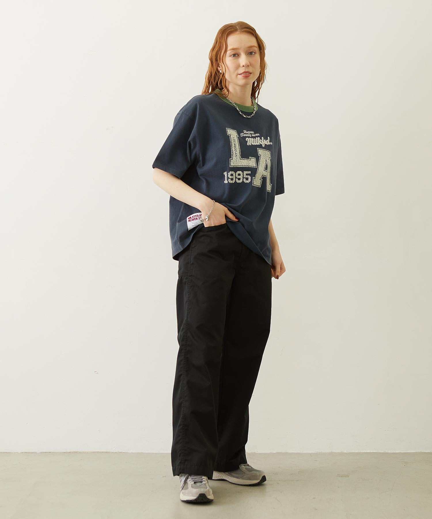 MILKFED.×CHAMPION LA LOGO S/S TEE
