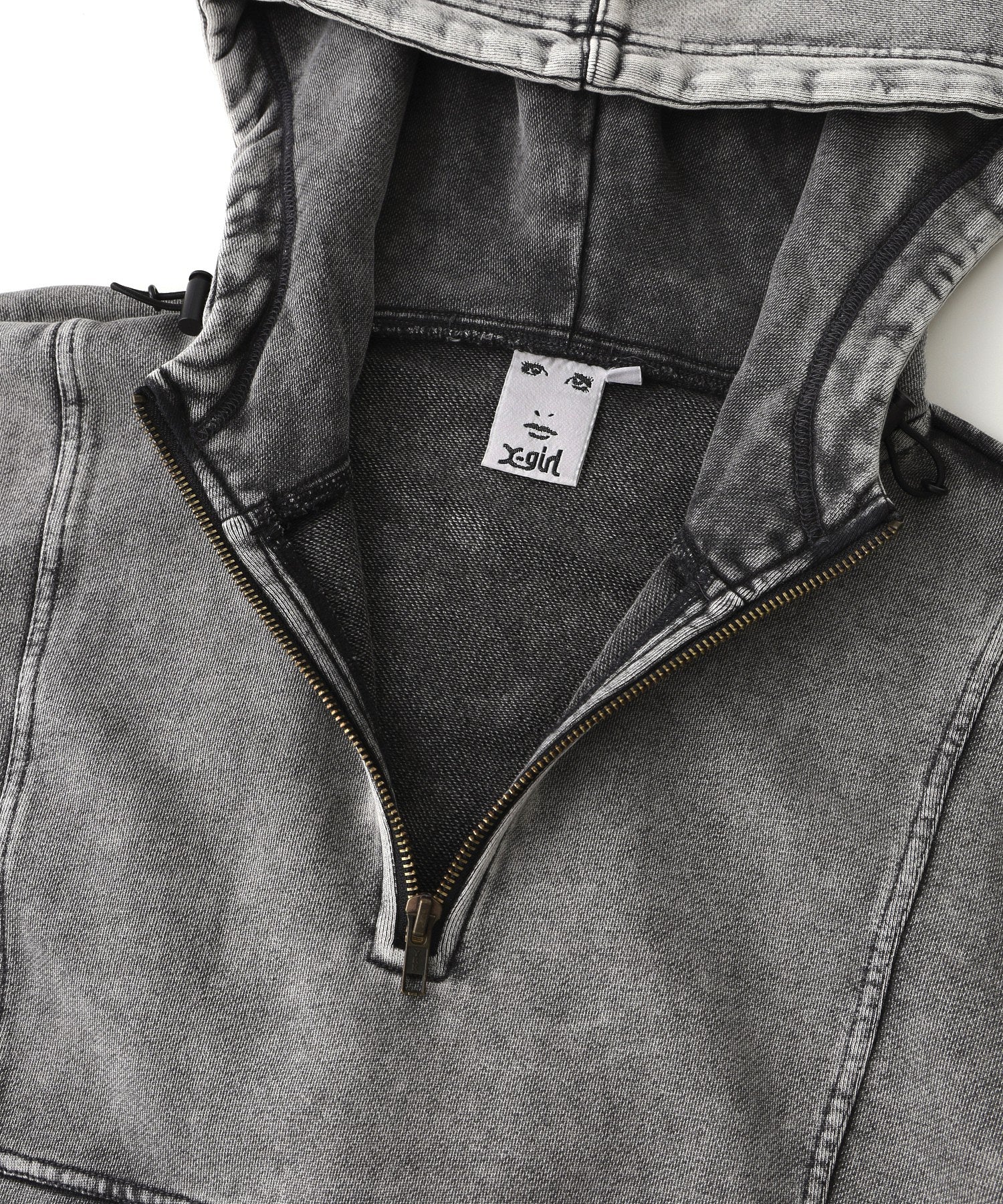 FADED FACE LABEL ANORAK SWEAT HOODIE