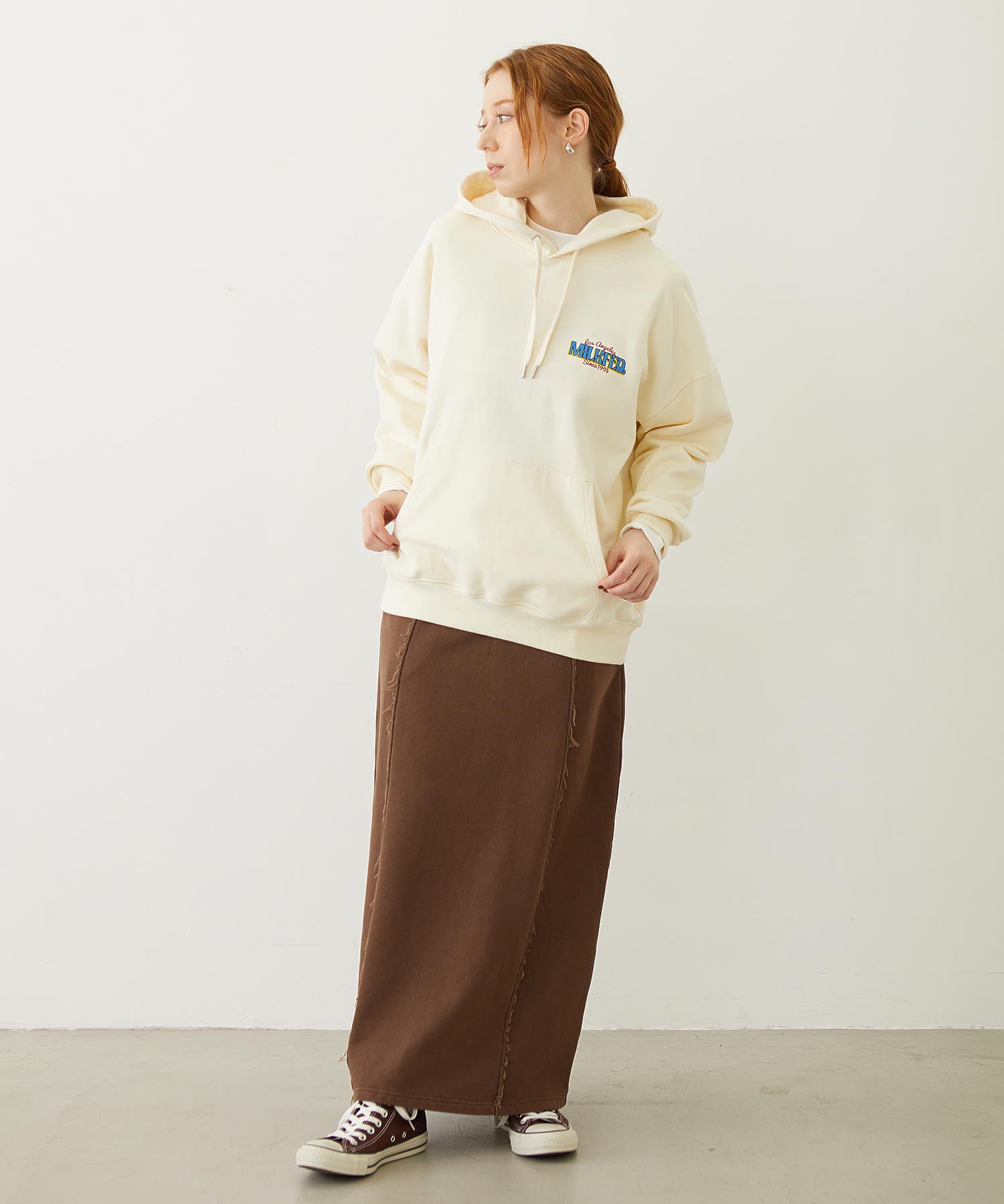 FADED SWEAT LONG SKIRT