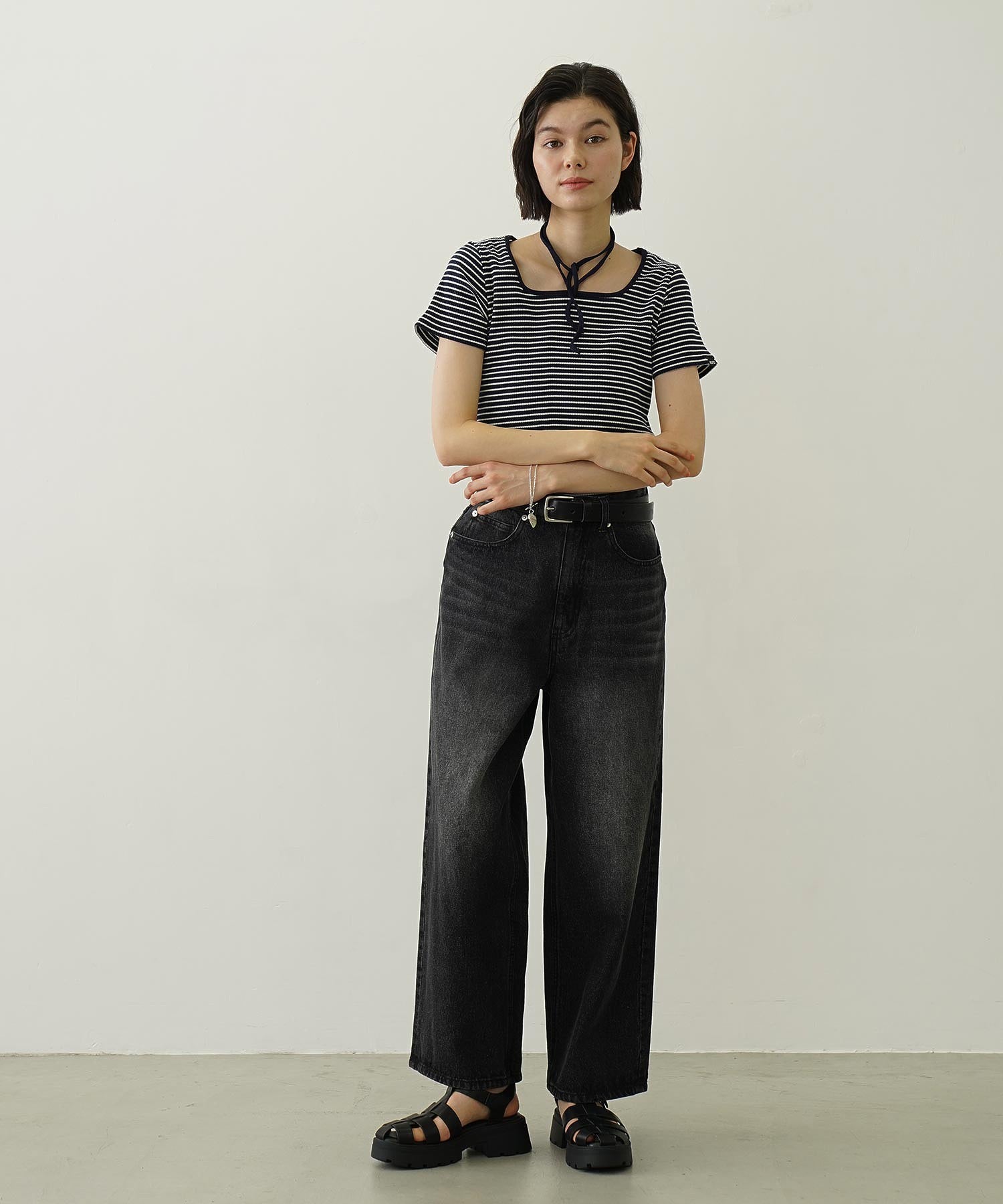 COOPER HEART WIDE DENIM PANTS