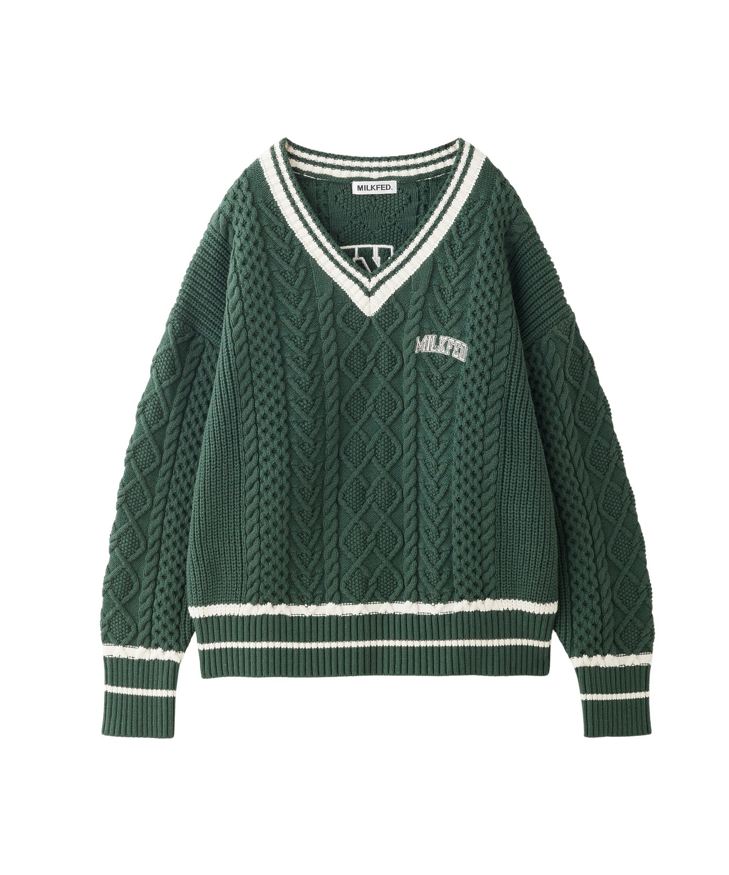 MILKFED. PATCH V-NECK KNIT