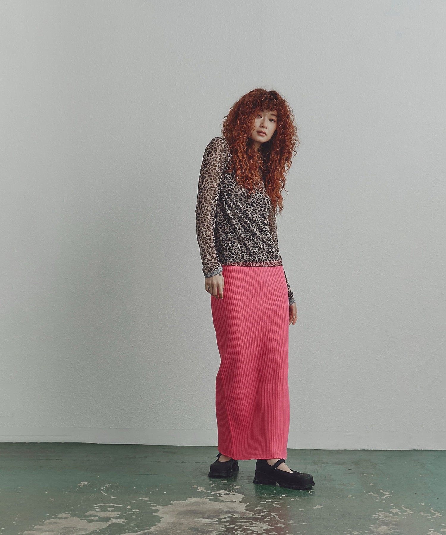 リブニットスカート