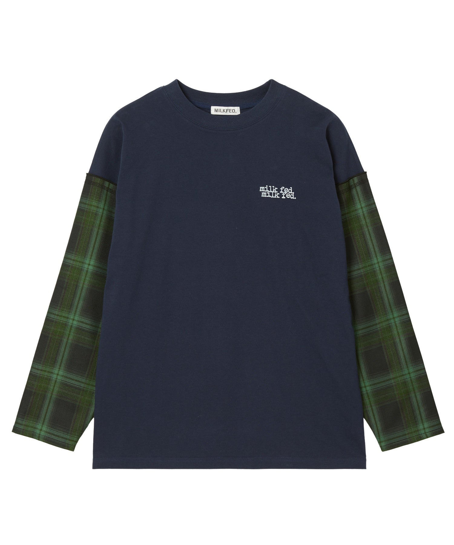 PLAID SLEEVES L/S TOP