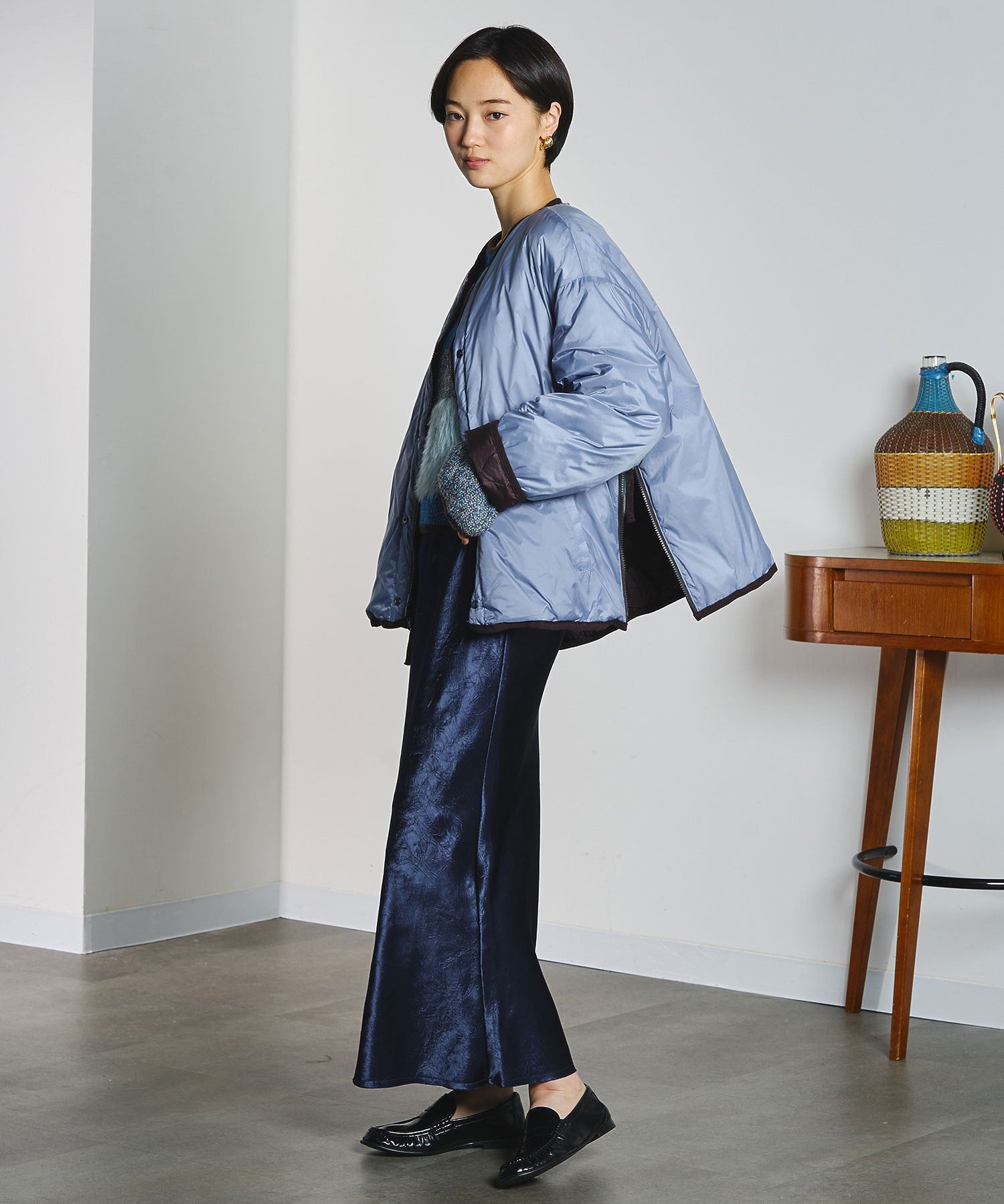 CREOLME/SATIN LONG SKIRT