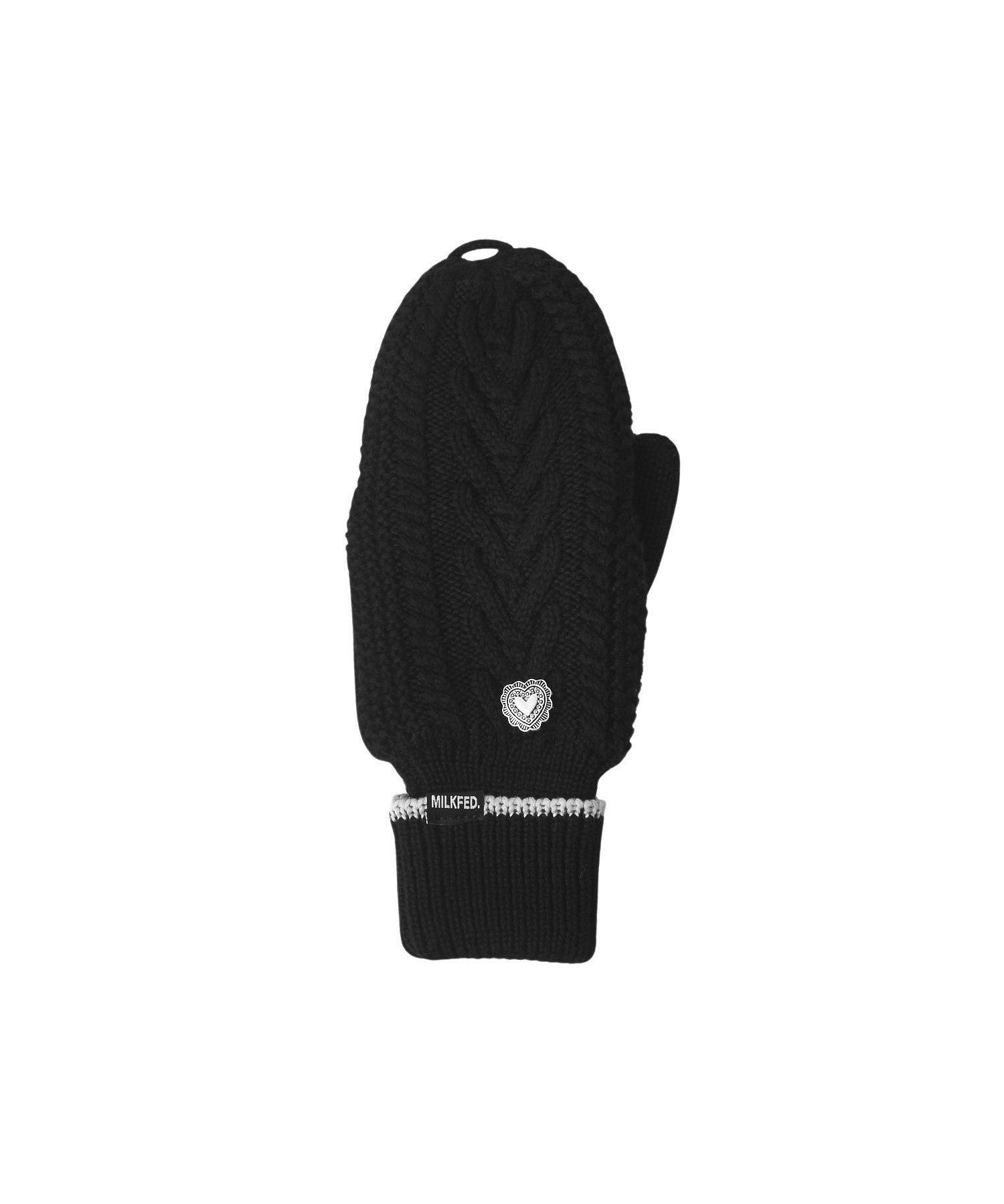 HEART CABLE MITTENS