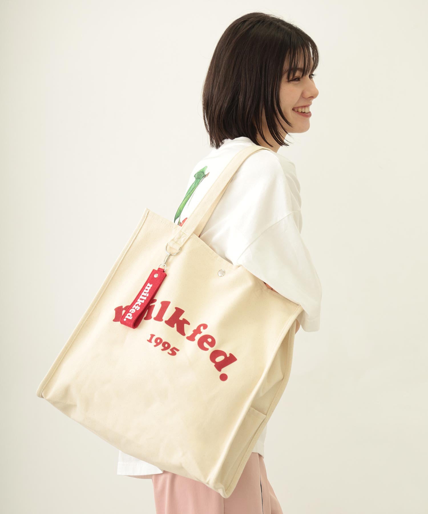 PIPING SQUARE TOTE COOPER LOGO MILKFED.