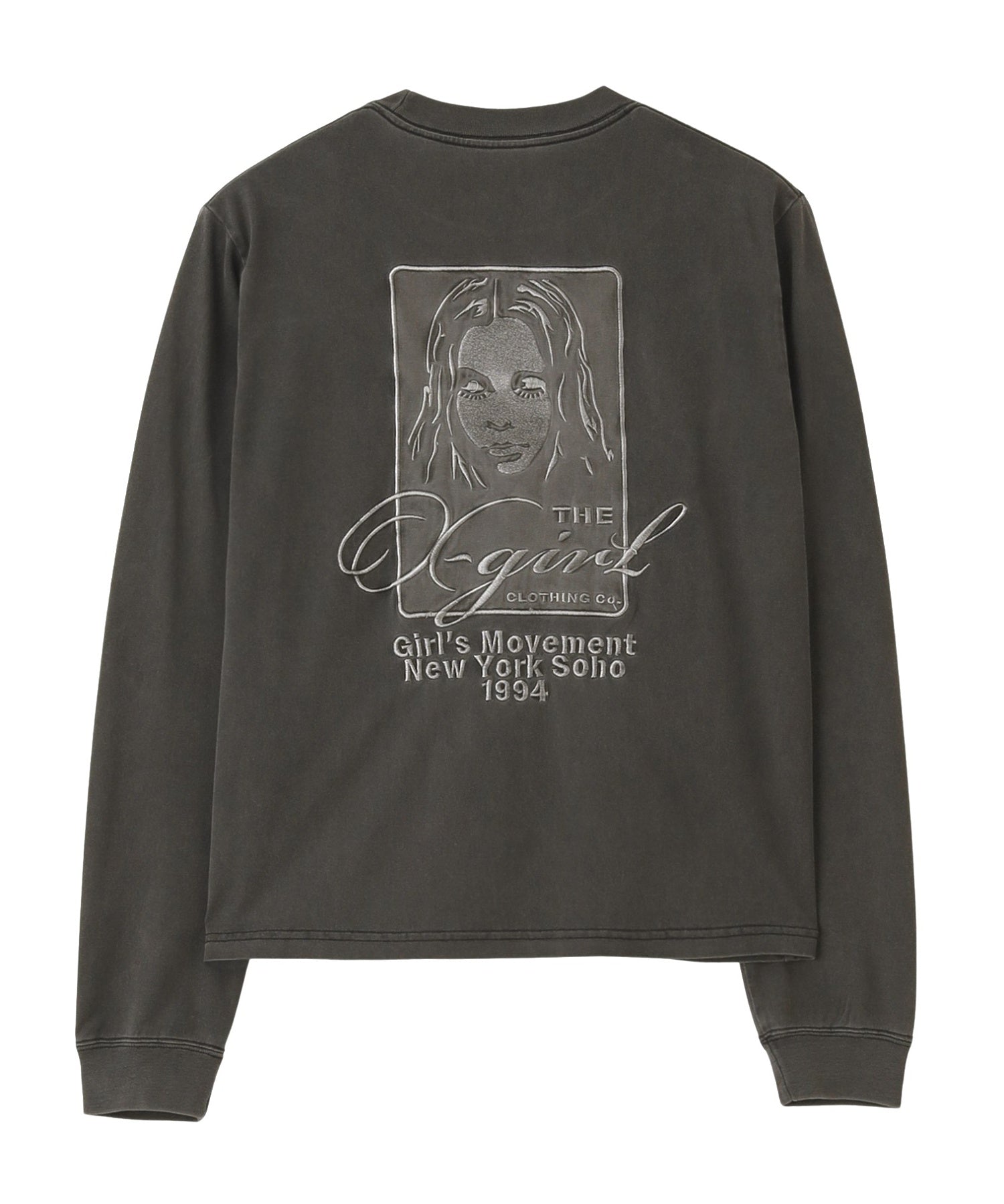 PIGMENT DYED FACE AND LOGO SQUARE PATCH L/S TEE