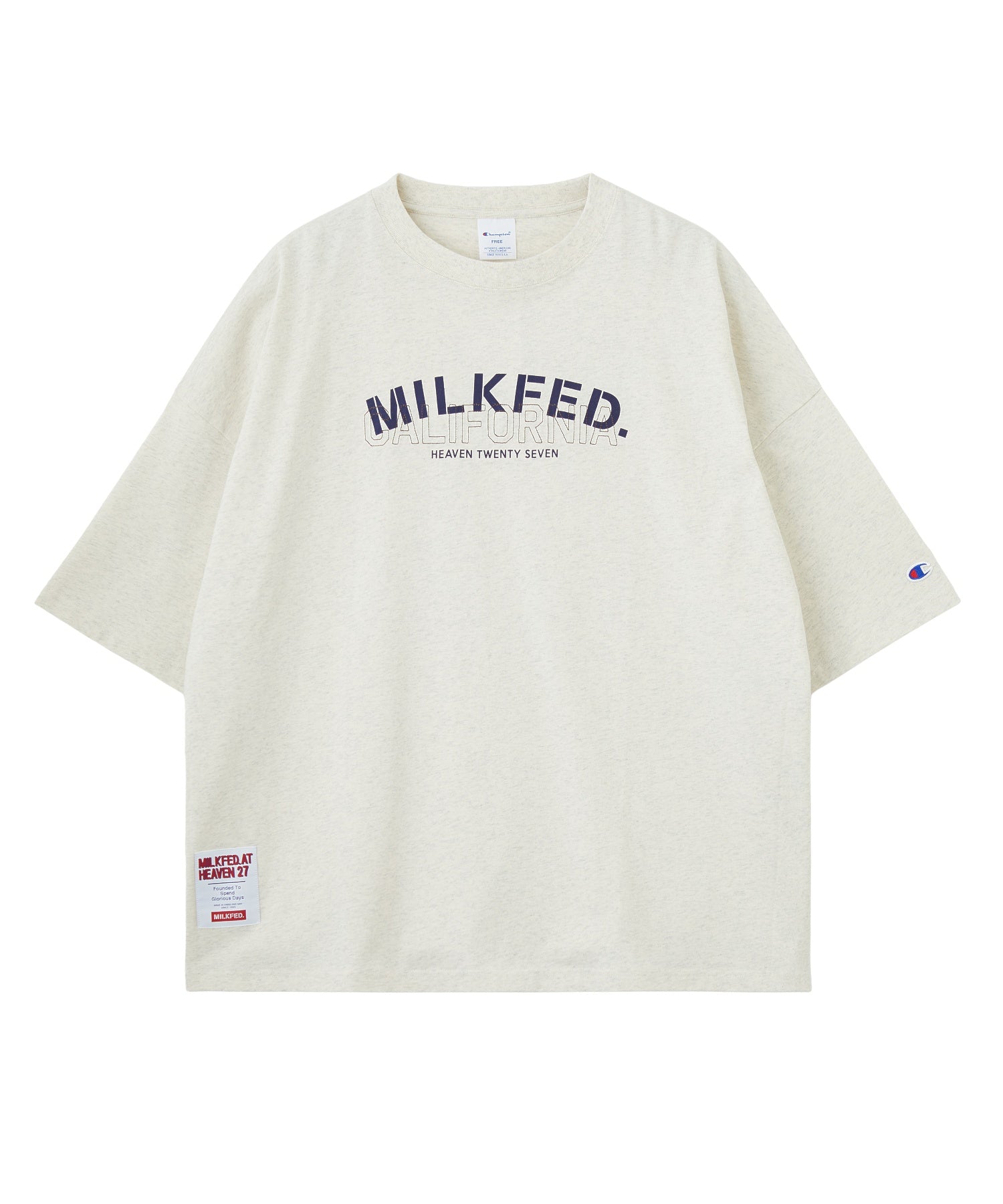 MILKFED.×CHAMPION LAYER LOGO BIG TEE