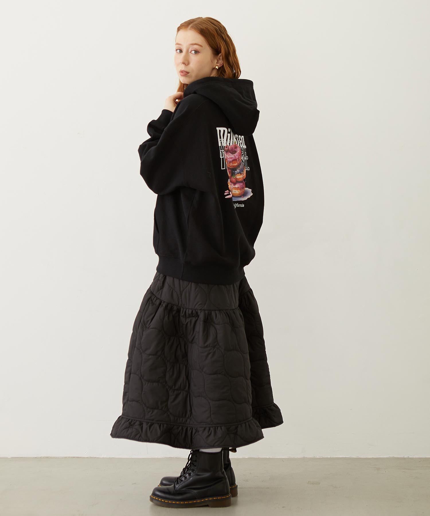 QUILTED FLARED SKIRT