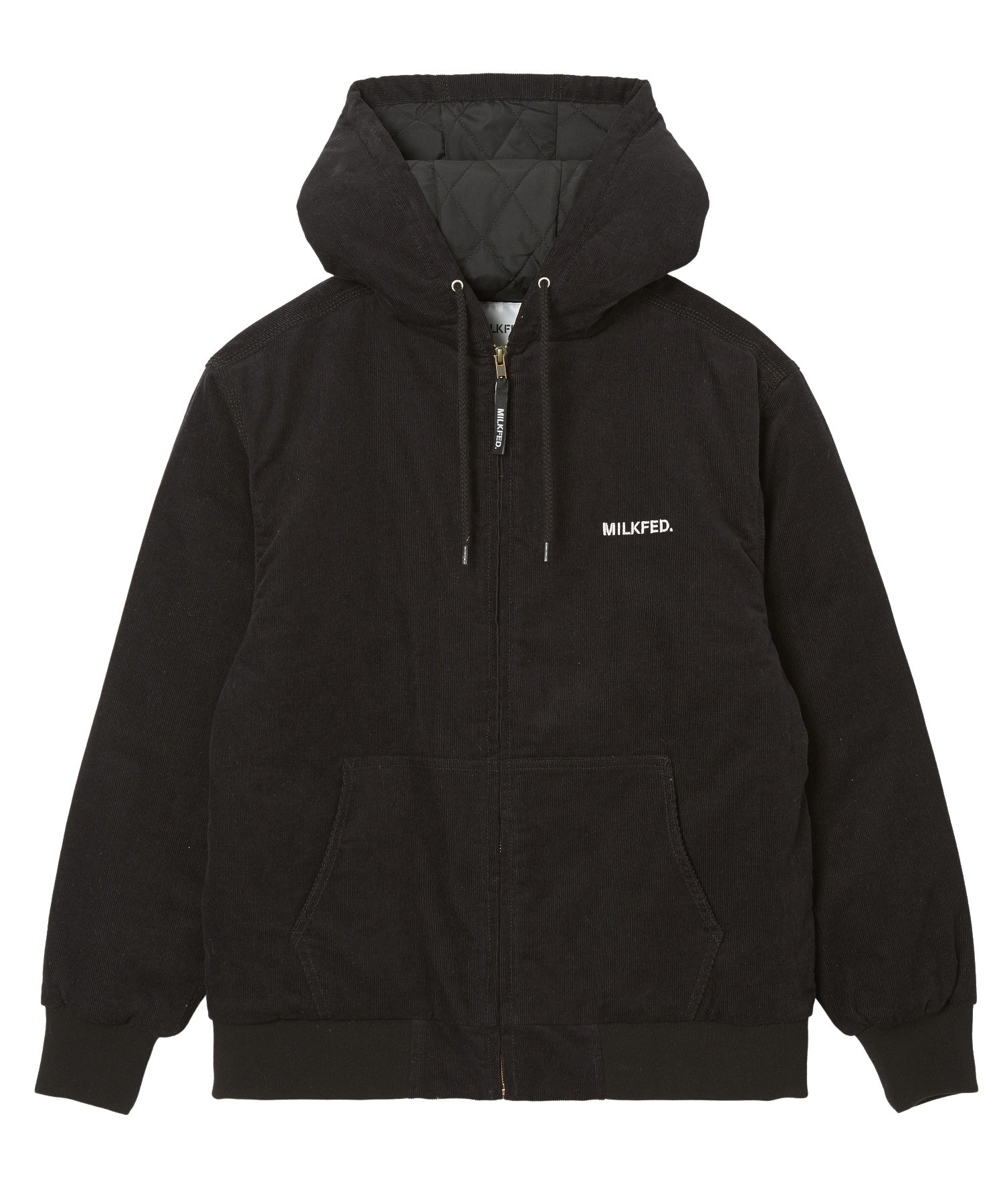 LOGO EMBROIDERED CORDUROY HOODED JACKET