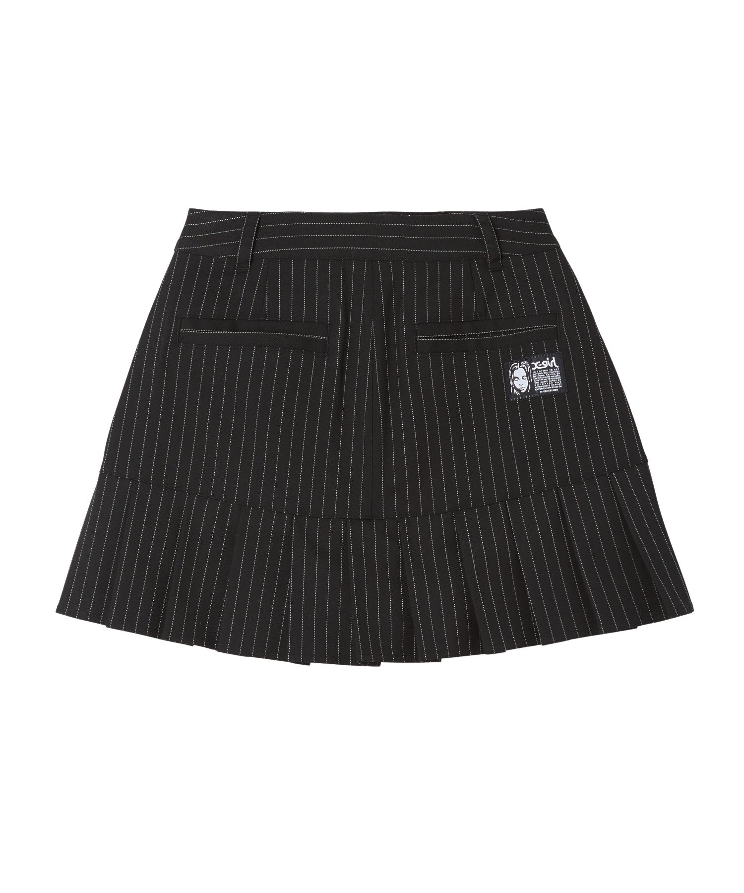 STRIPE PLEATS HEM MINI SKIRT