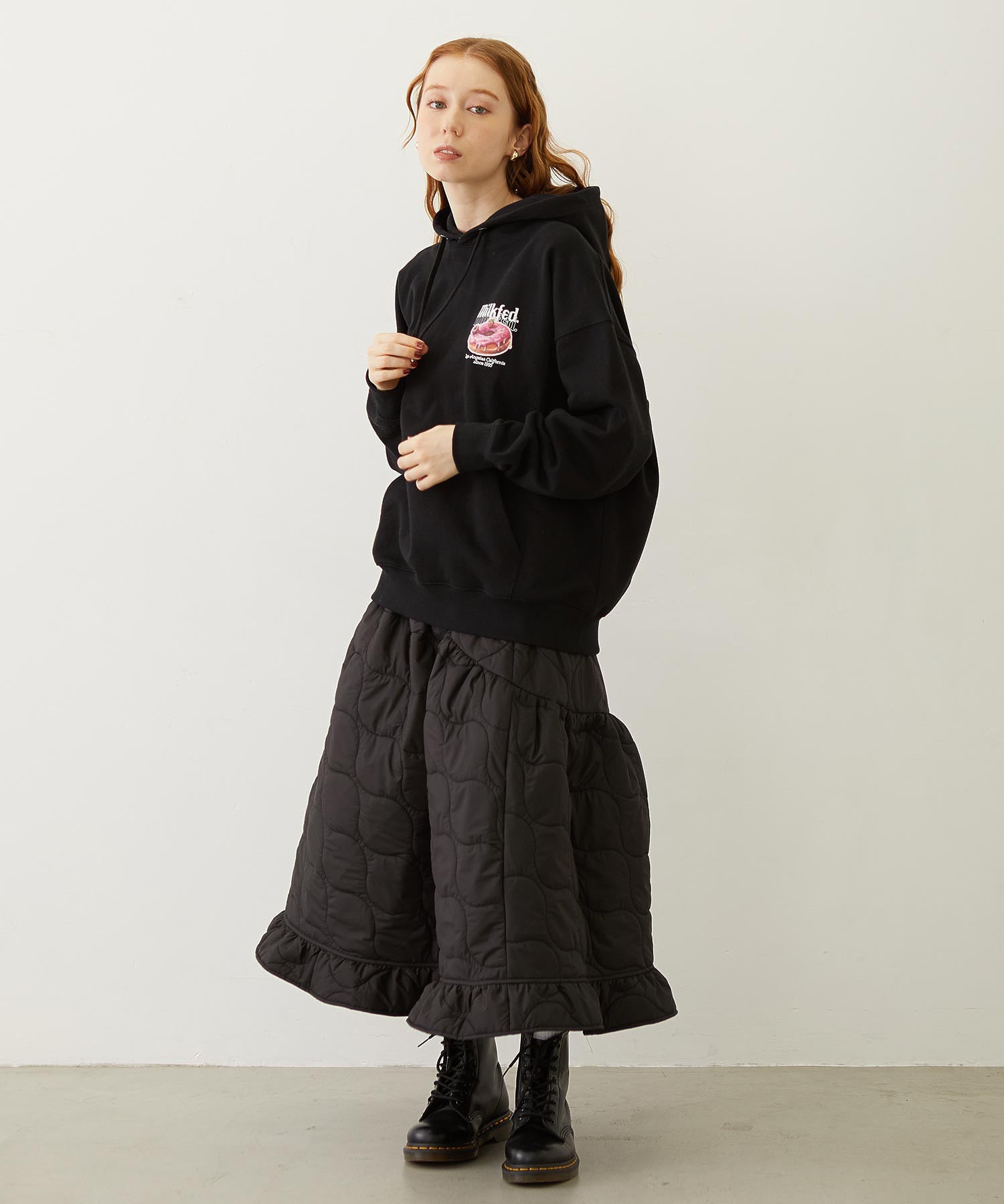 QUILTED FLARED SKIRT