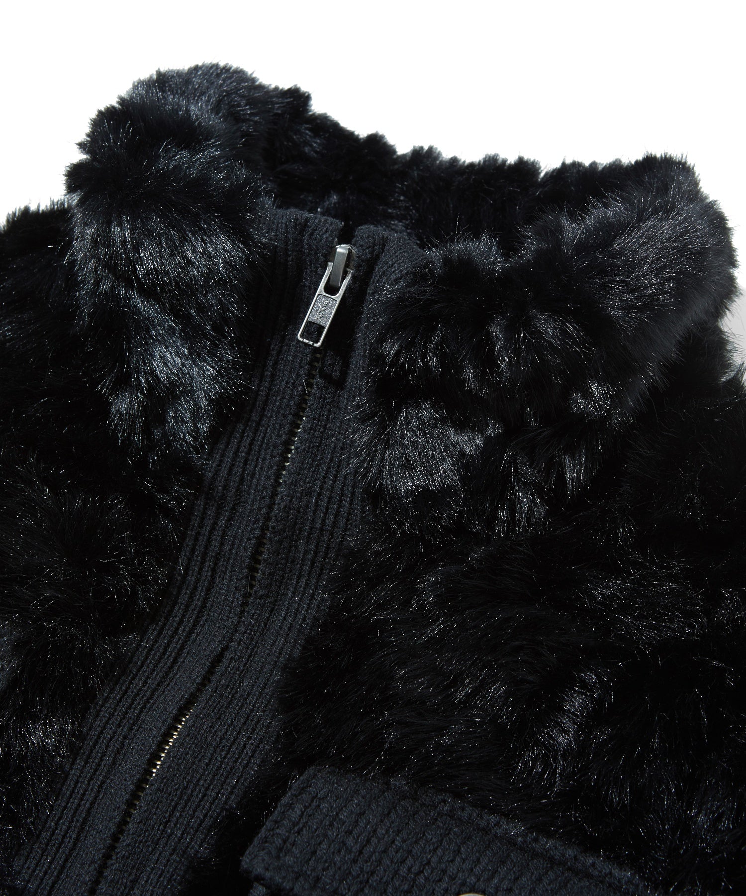 FAUX FUR AND KNIT JACKET