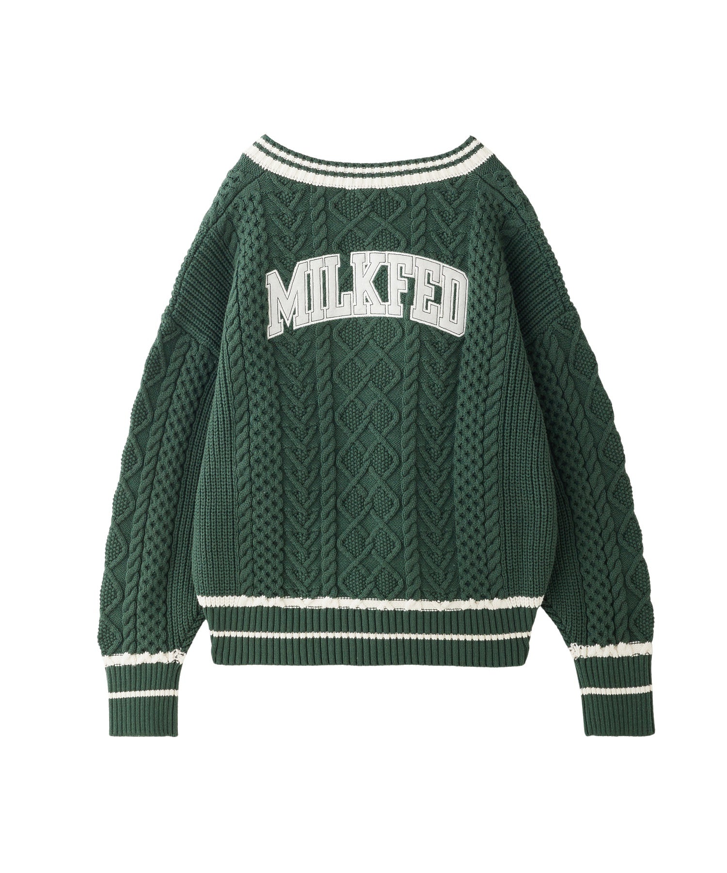 MILKFED. PATCH V-NECK KNIT