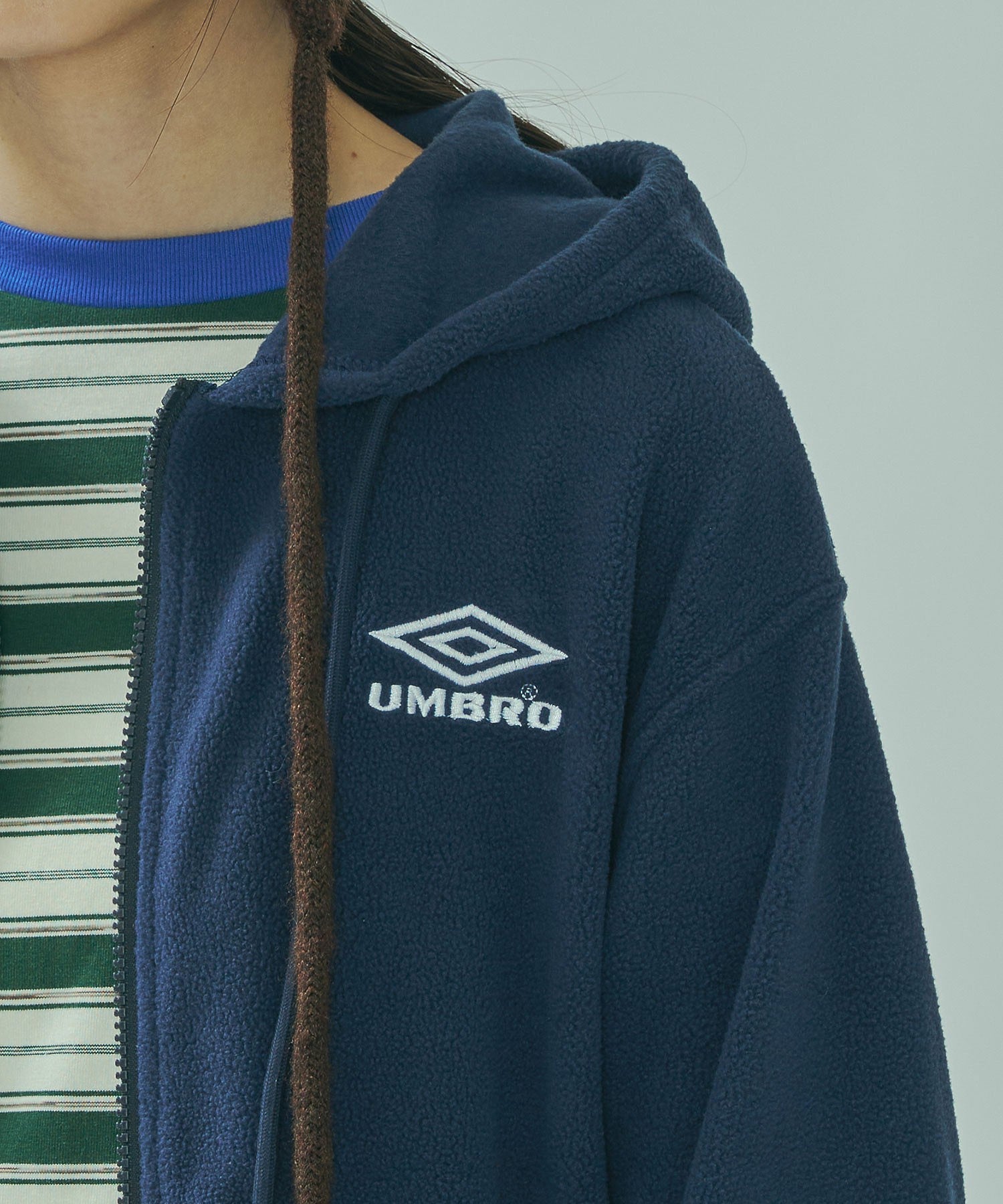 UMBRO × ROSE BUD/ZIP-UP FLEECE HOODIE
