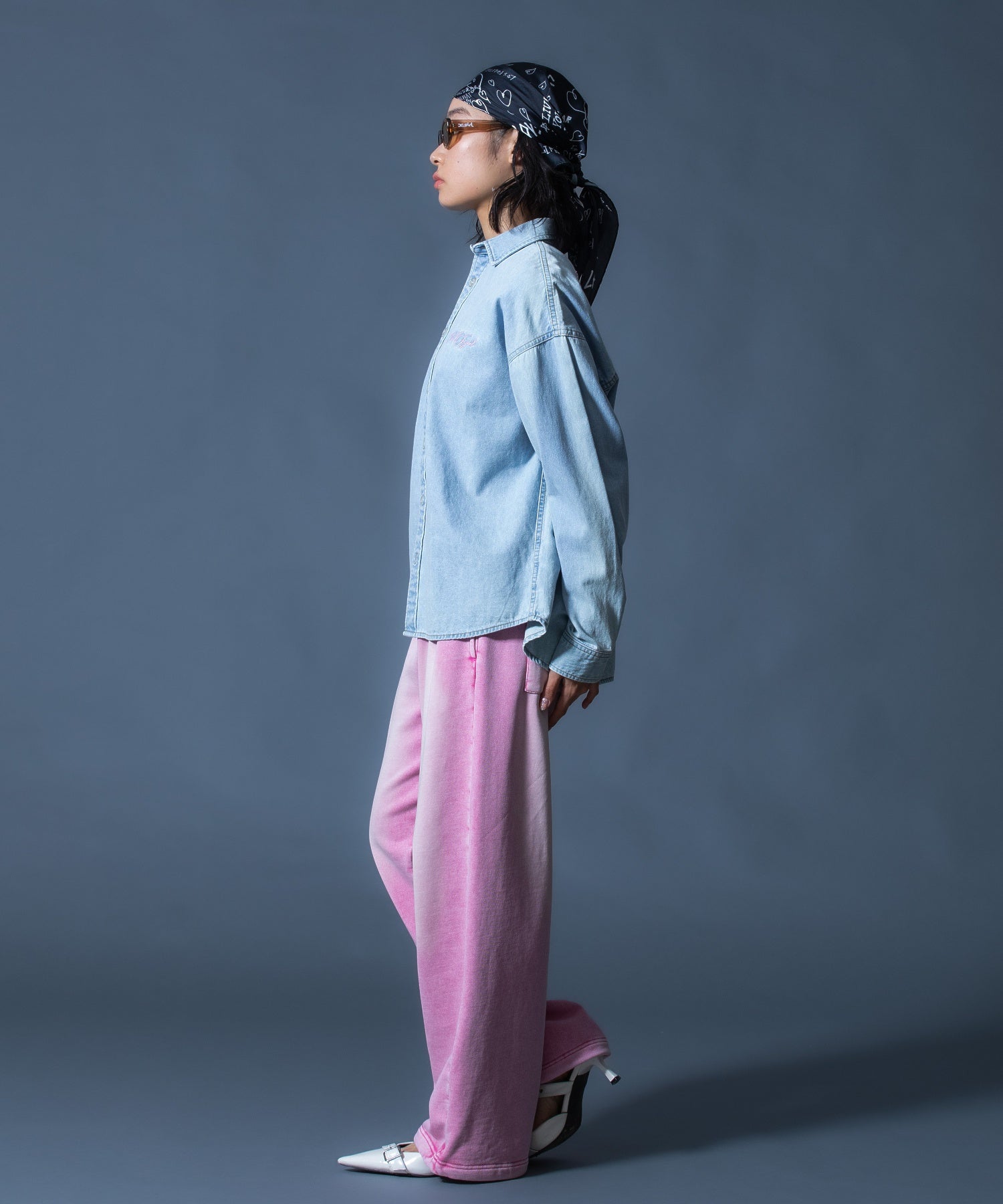 FACE LABEL WASHED SWEATPANTS