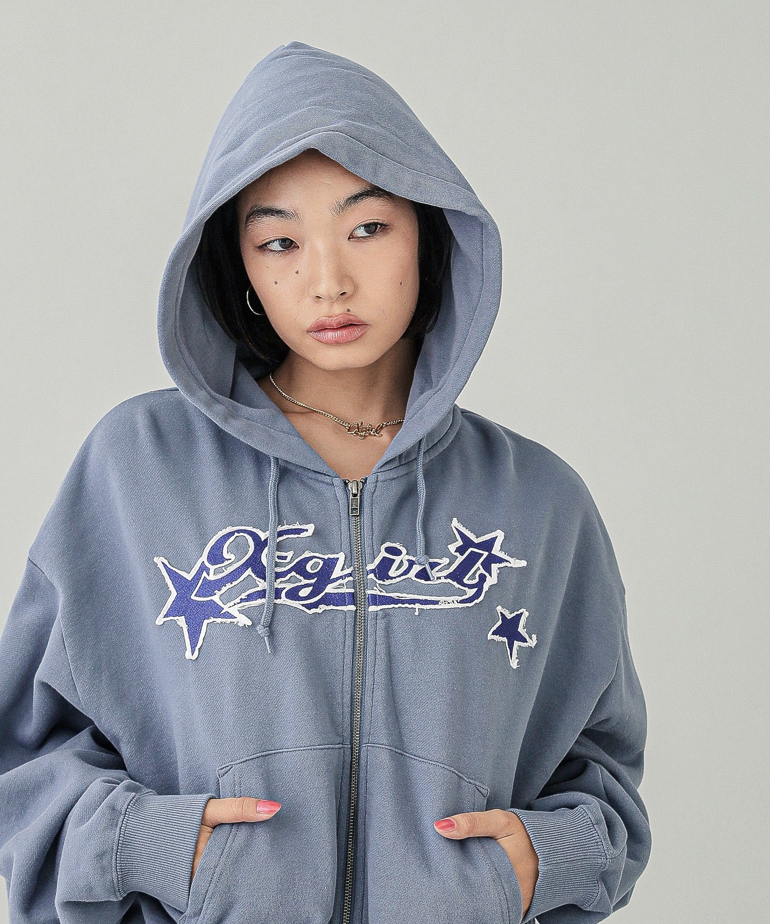 X-girl STAR LOGO ZIP UP HOODIE