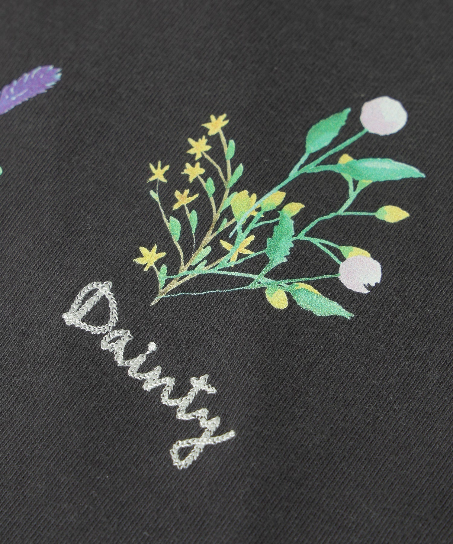 FLOWER PRINT AND EMBROIDERY COMPACT S/S TEE