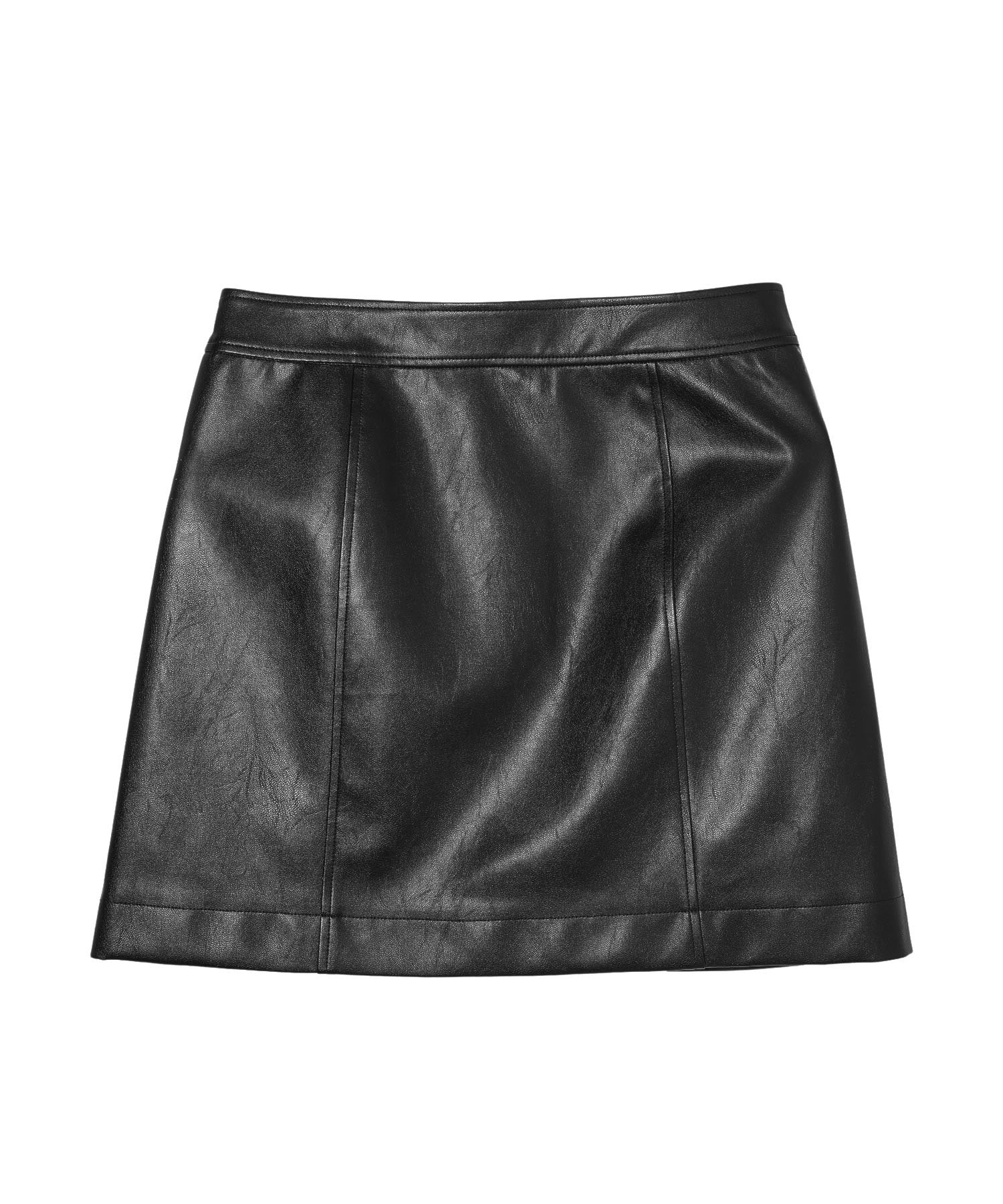 FAUX LEATHER HEART POCKET SKIRT