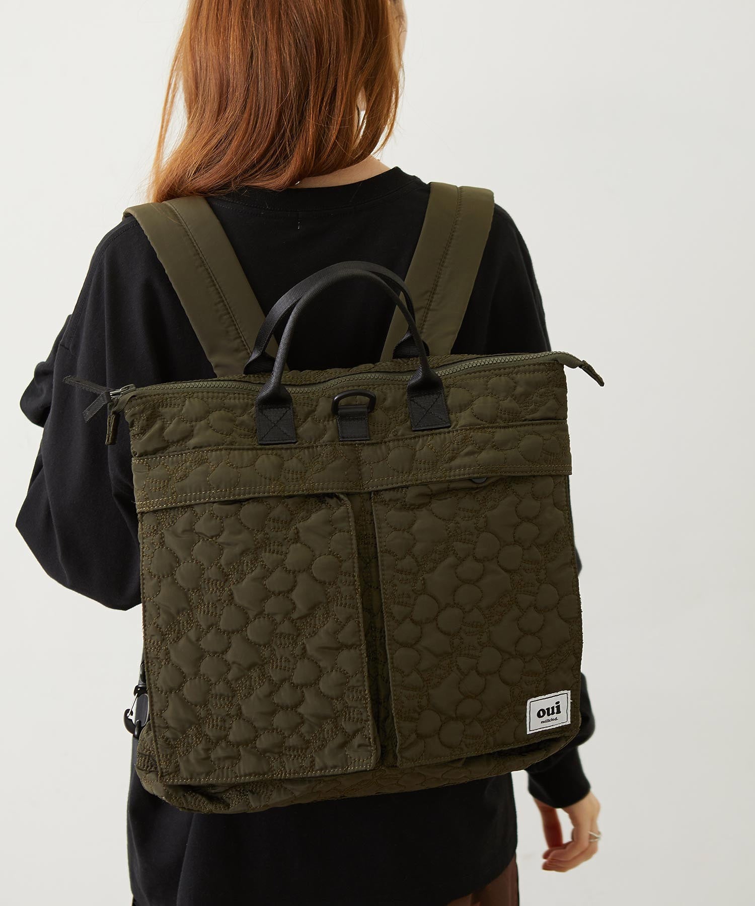 CHERRY QUILTED HELMET BAG
