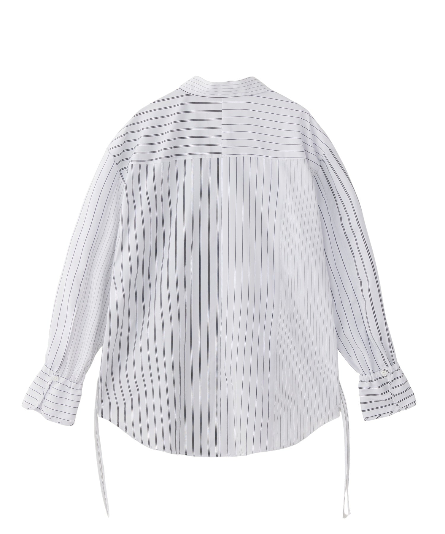 STRIPED SHIRRING SHIRT