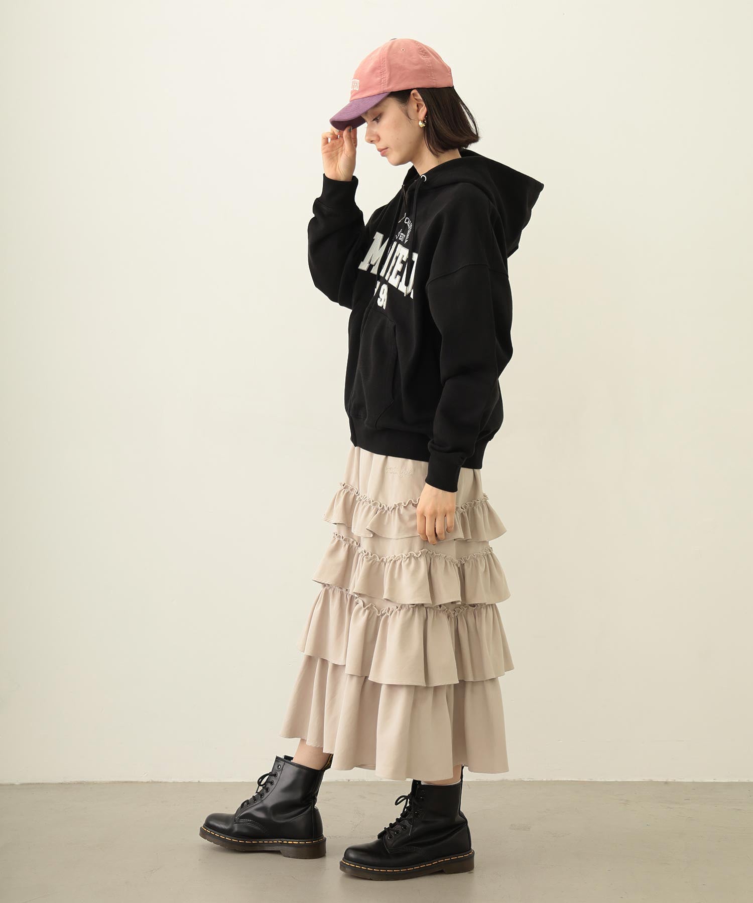 COLLEGE PATCH ZIP UP HOODIE