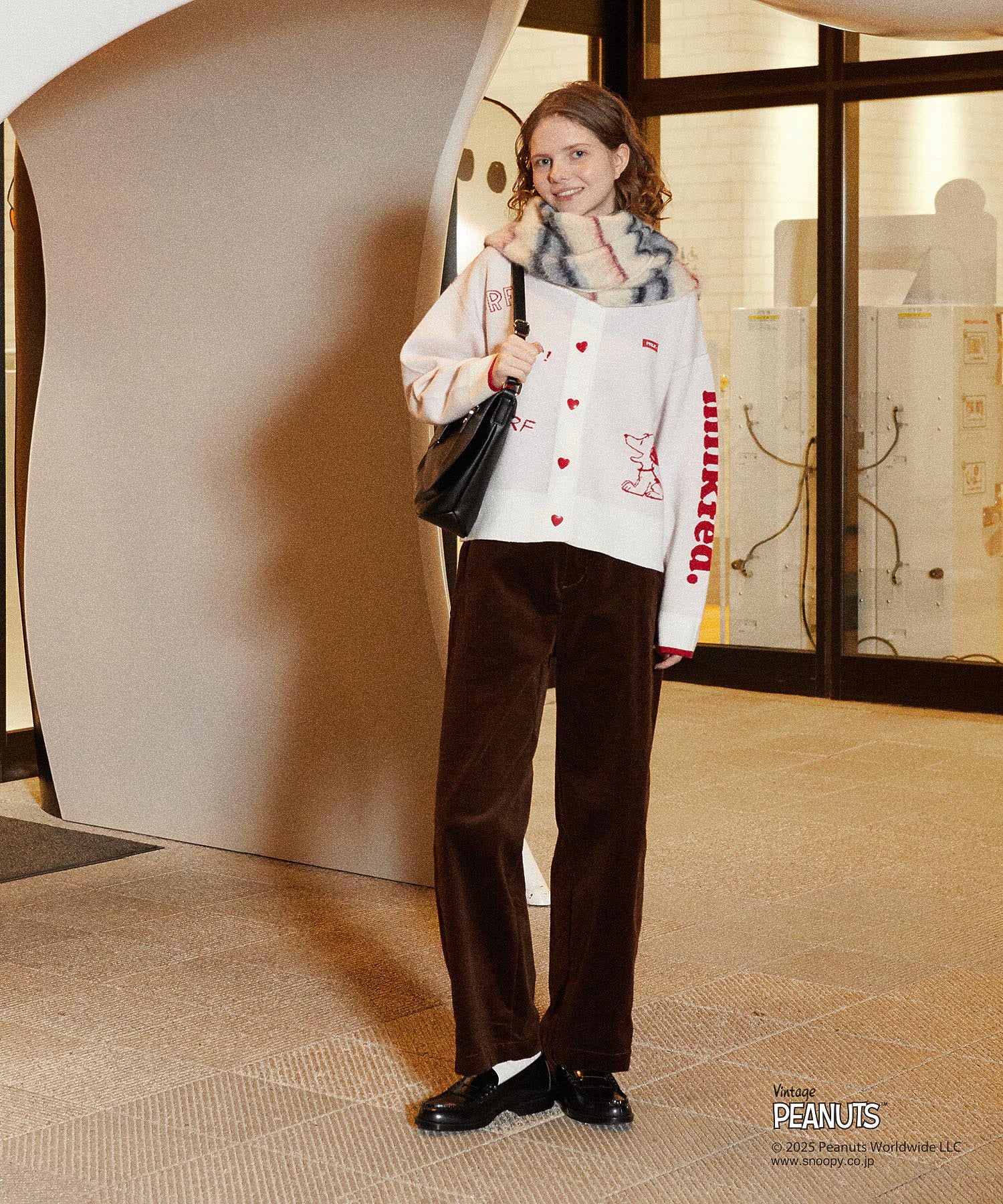 MILKFED. × PEANUTS KNIT CARDIGAN