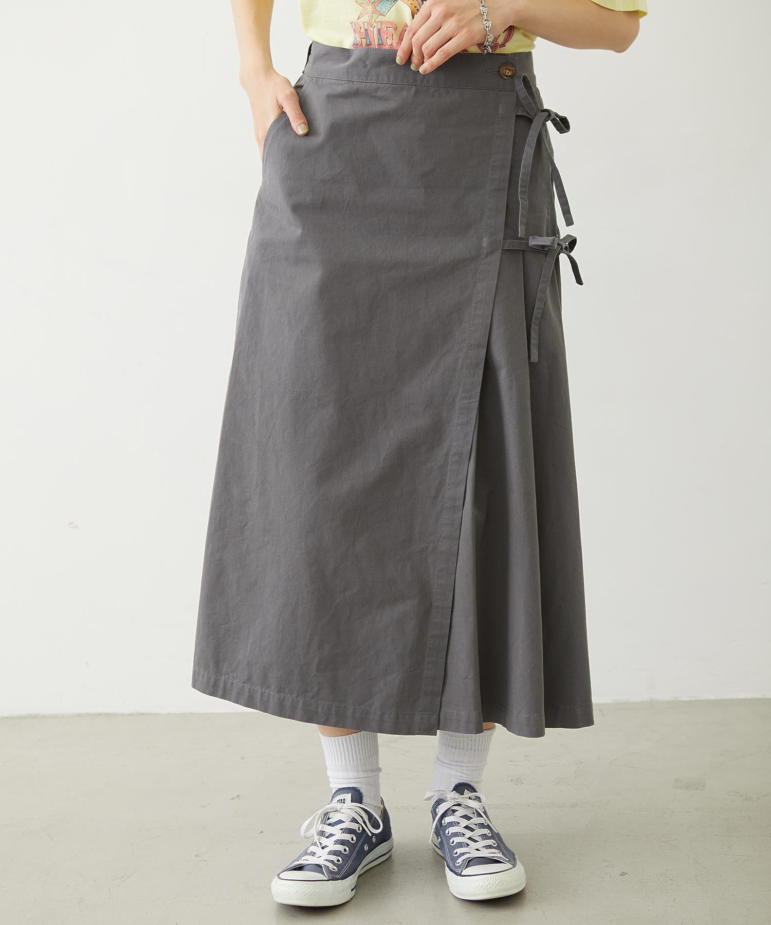 CHINO TUCK LONG SKIRT