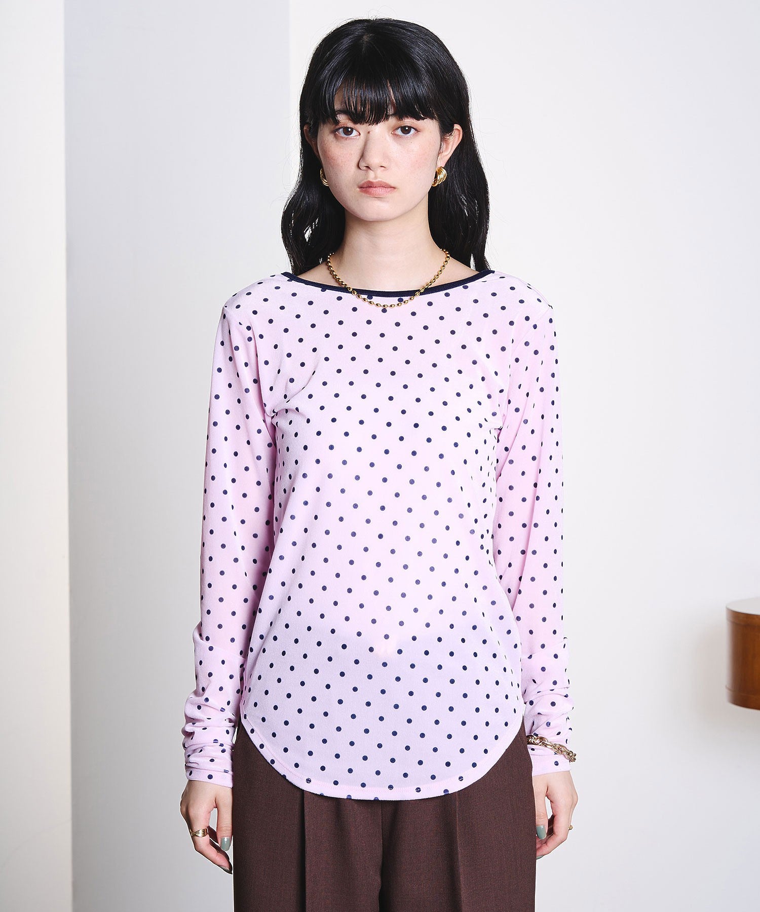 SHEER VELOUR DOT TOP