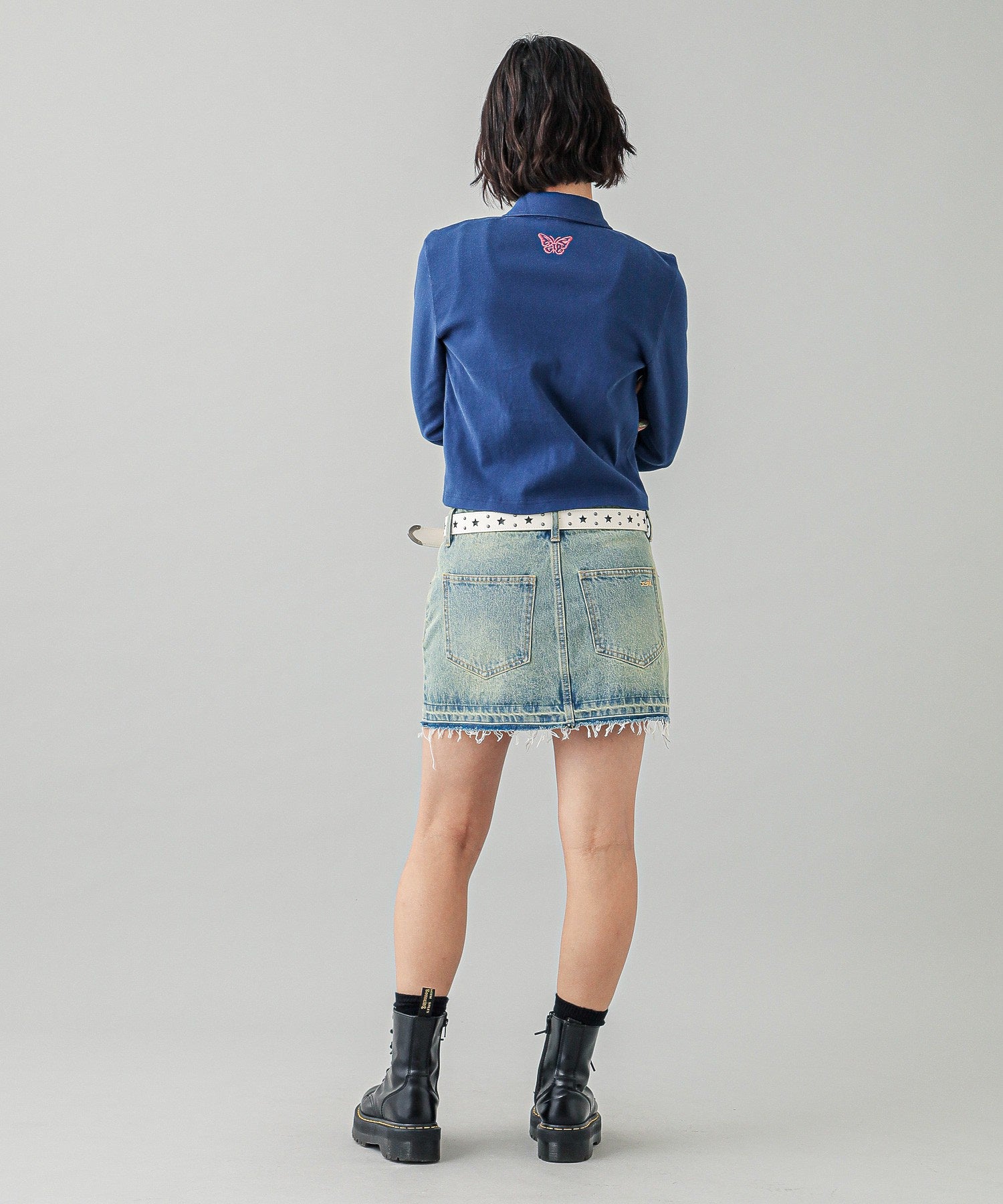 LOW RISE DENIM MINI SKIRT