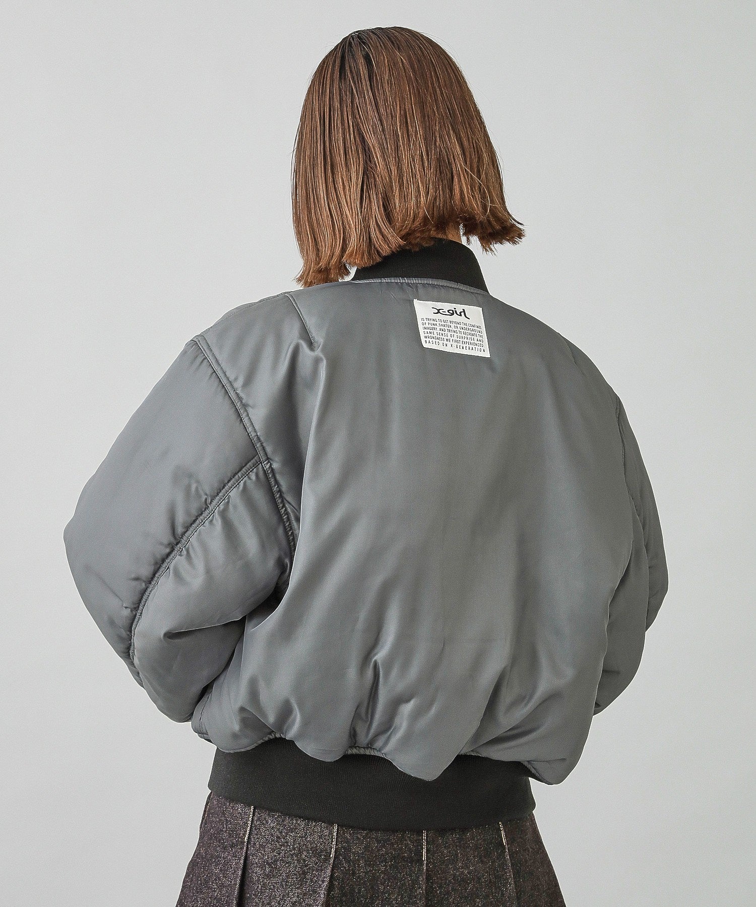 PANELED FUR REVERSIBLE MA-1 JACKET