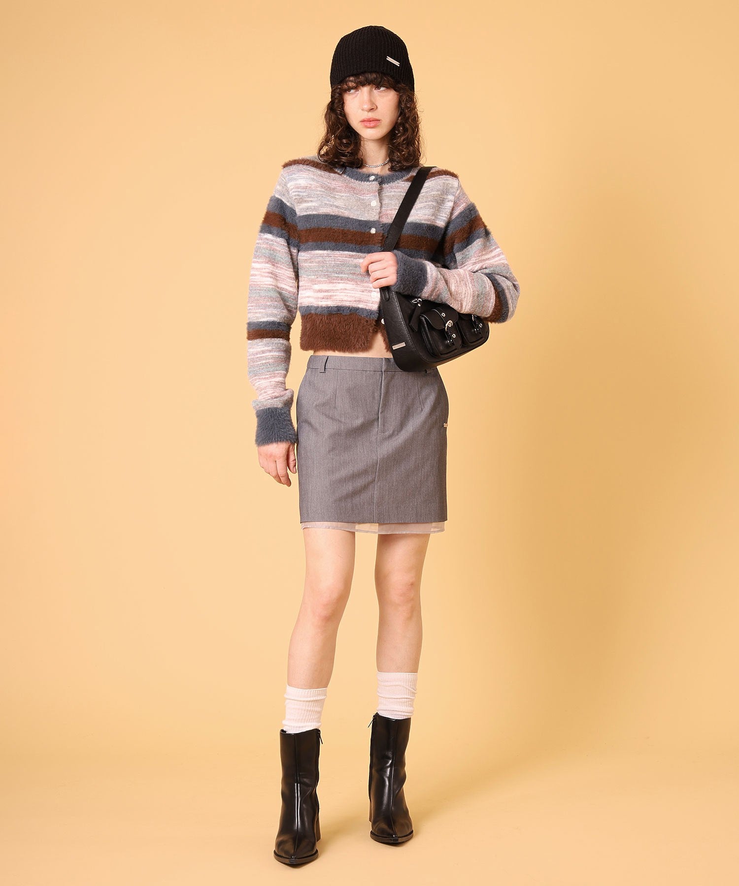 マルチボーダーシャギーカーディガン