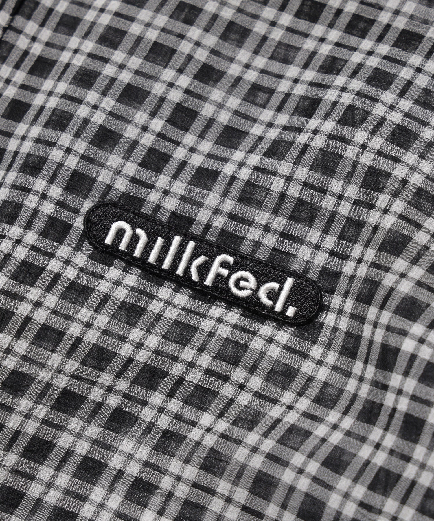 SHEER PLAID HOODED TOP
