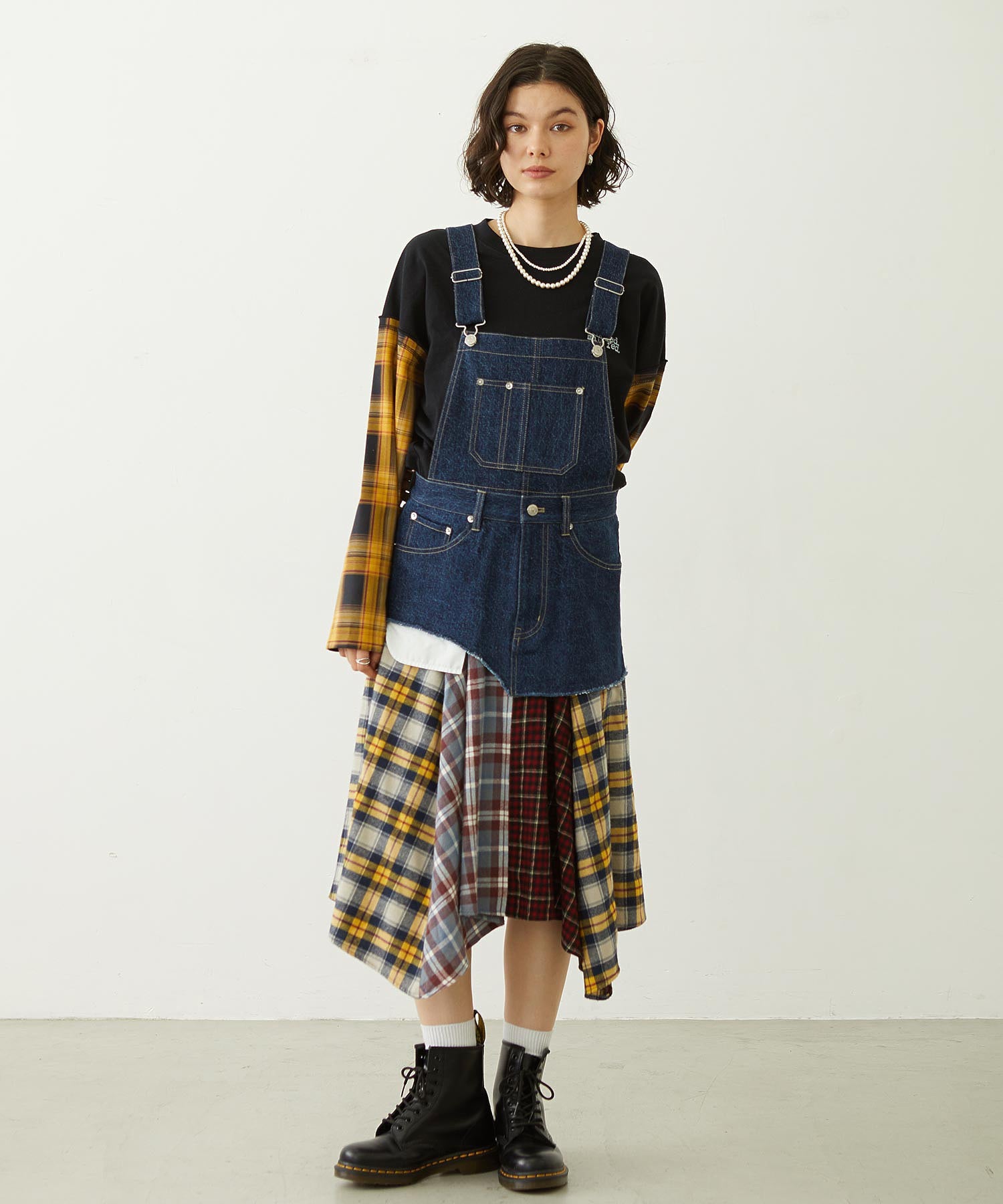 PATCHWORK OVERALL SKIRT