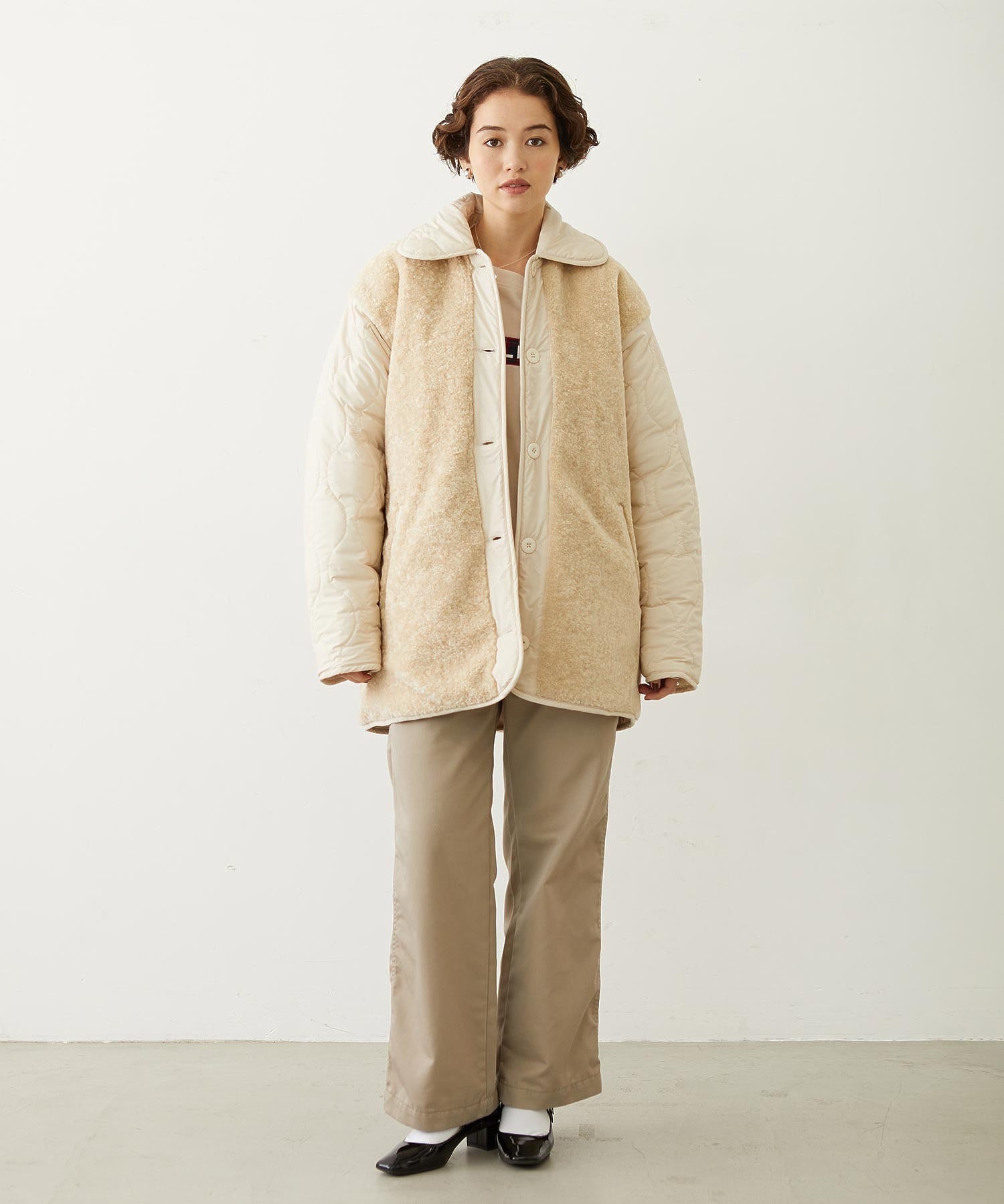 REVERSIBLE QUILTED LOGO LONG COAT