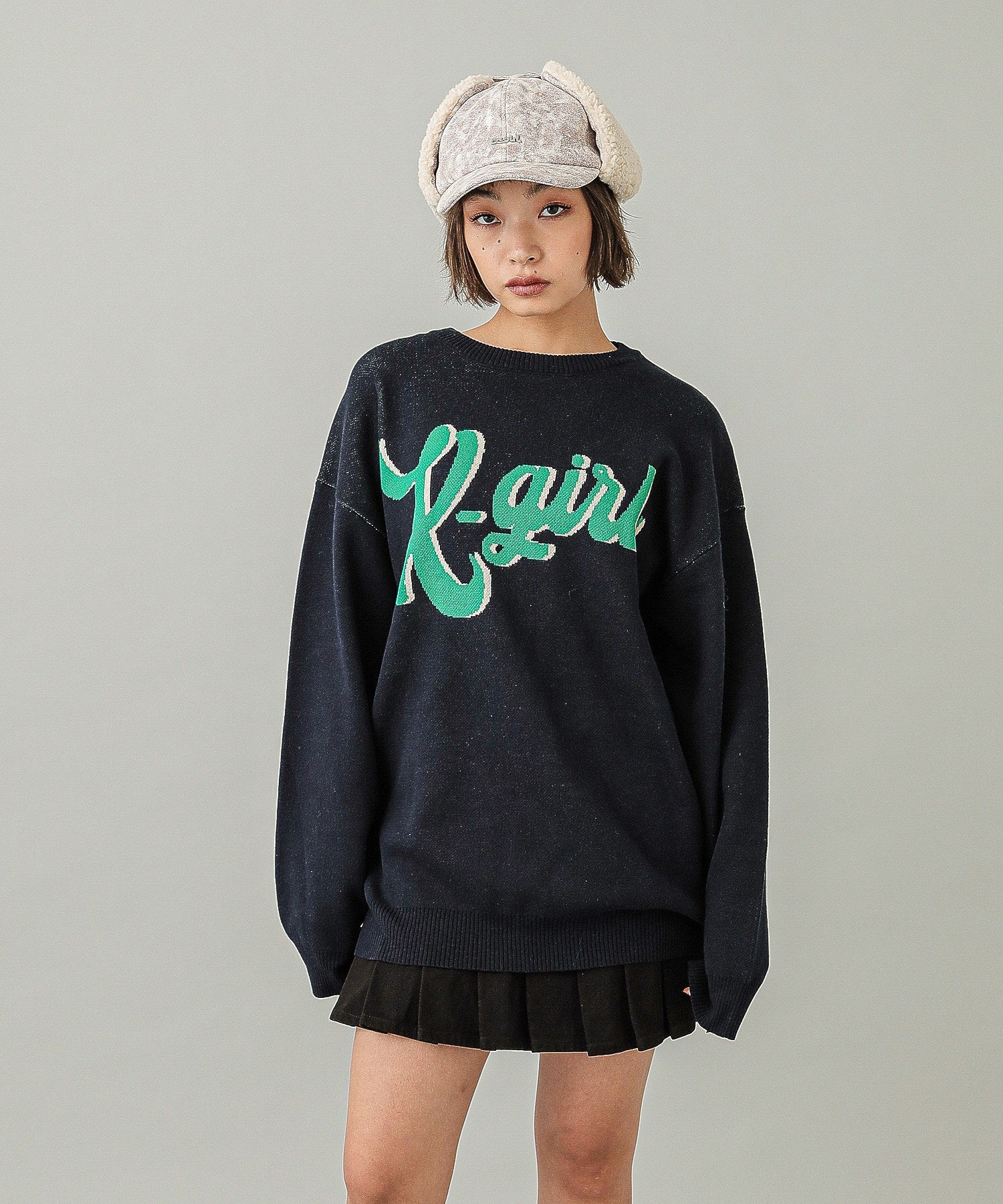 LOGO JACQUARD KNIT TOP