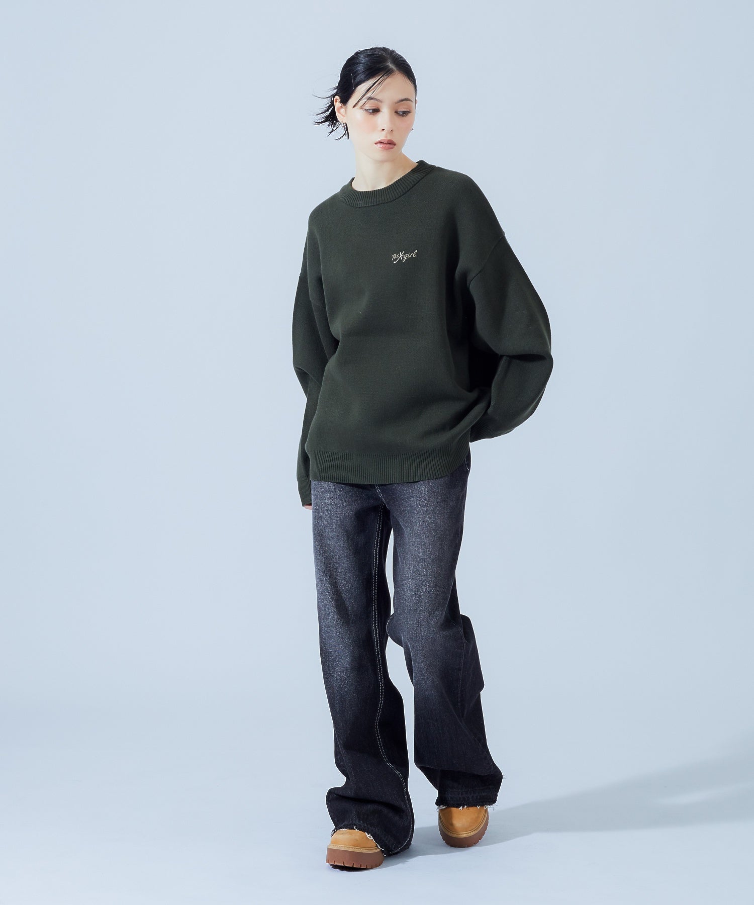HEART POCKET FLARE DENIM PANTS
