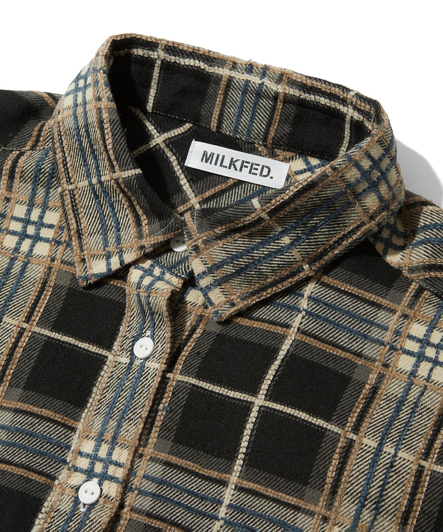 LOGO PLAID SHIRT DRESS